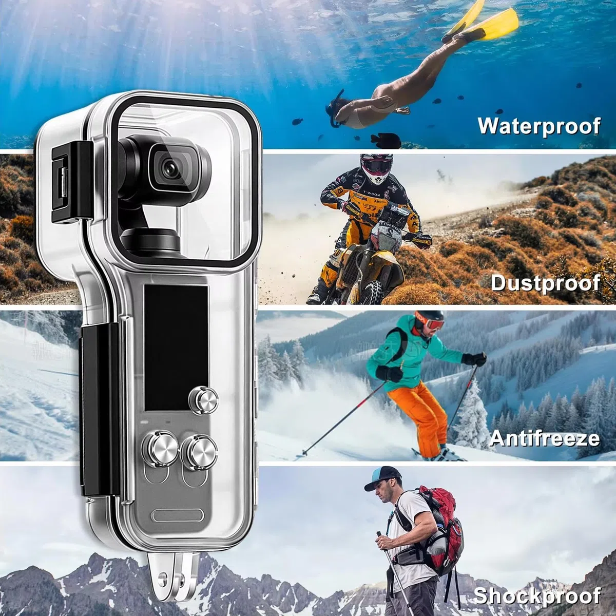 Funda Impermeable para dji Osmo Pocket 4, Carcasa de Buceo 50M Carcasa submarina Cámara Funda Protectora Dive Case Protective Case Accesorios para dji Osmo Pocket 4