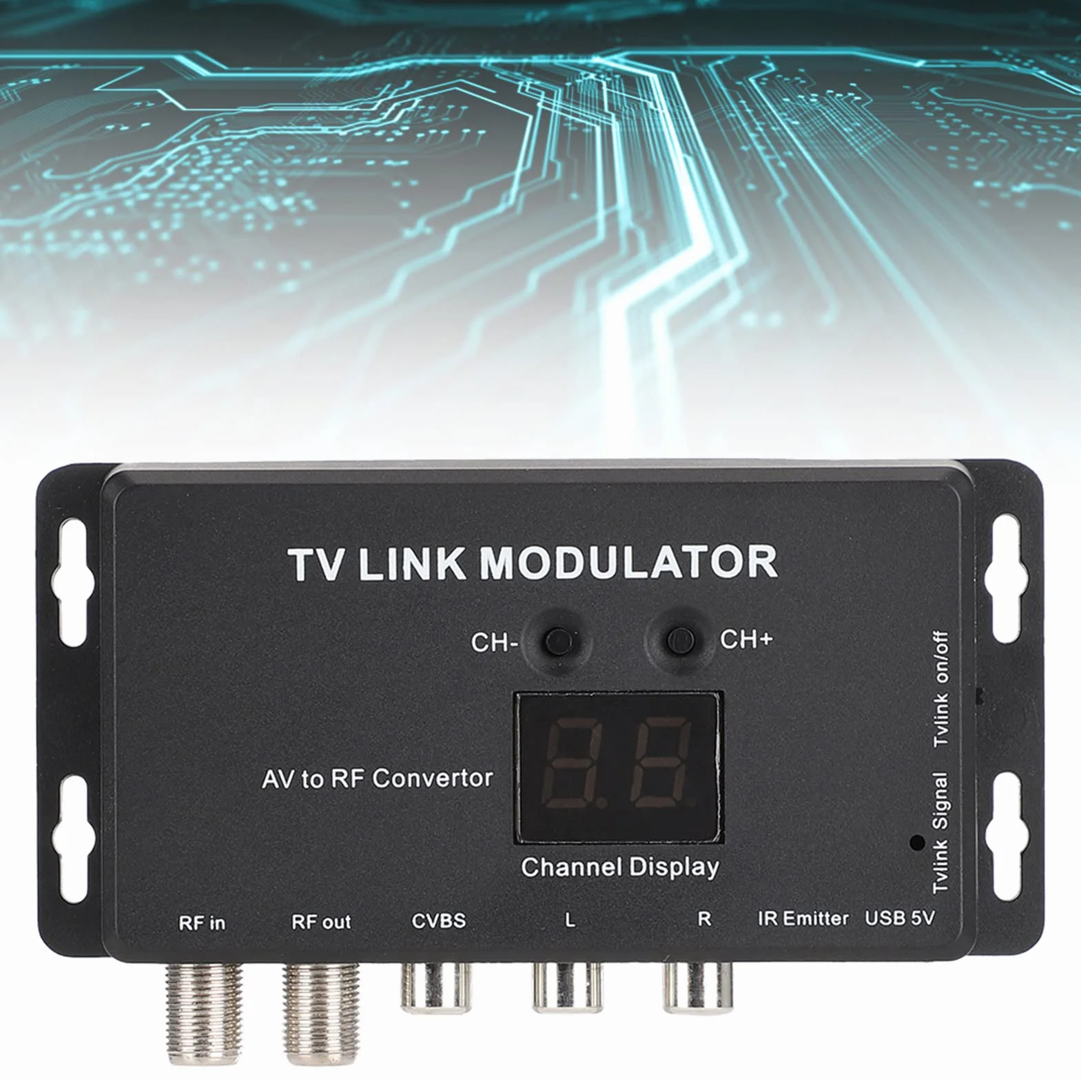 Asixxsix Modulador, modulador RF, conversor AV a RF Convierte señales de definición estándar a coaxial con decodificador y Fuentes AV para Sistema CATV