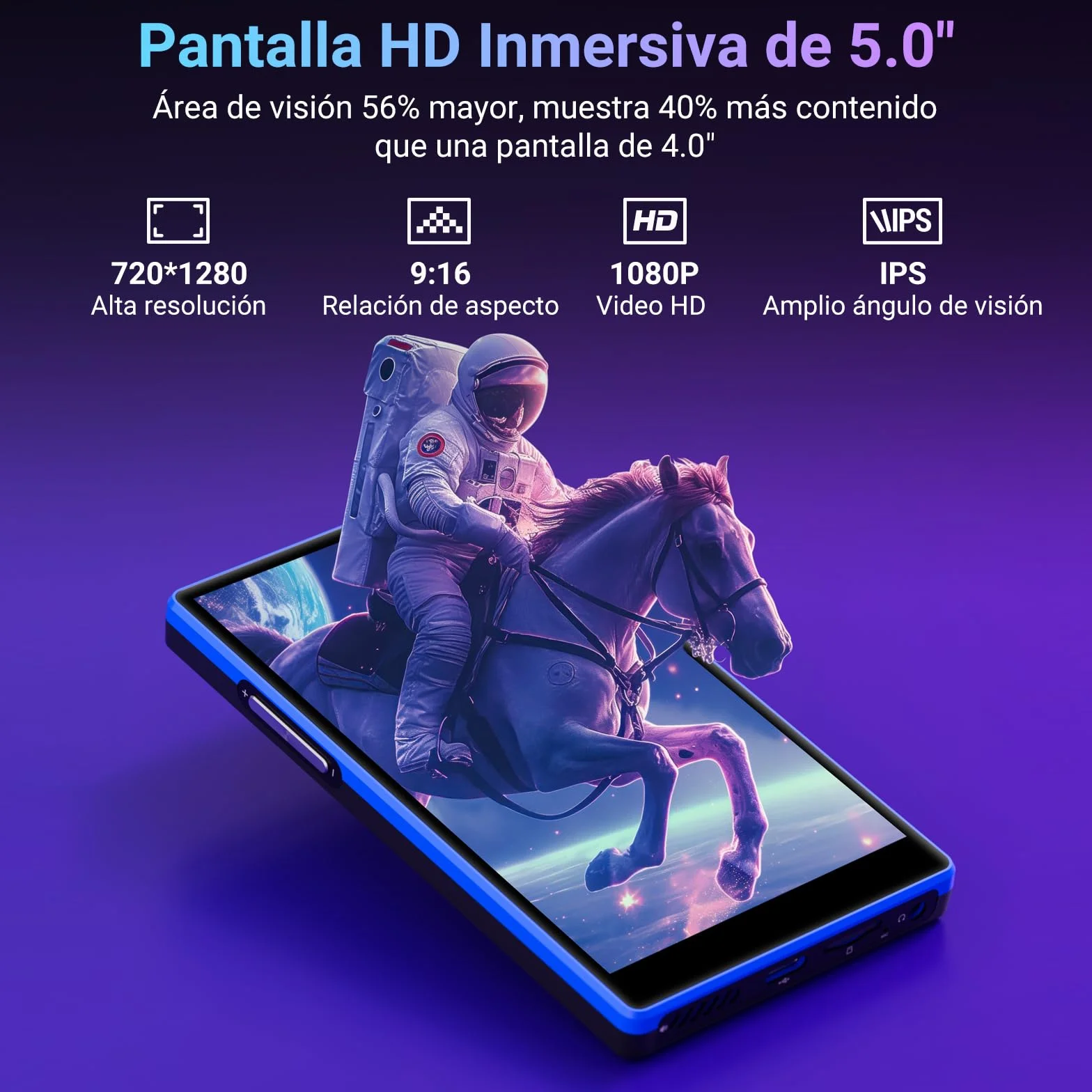 MECHEN 160GB Reproductor MP3 Spotify, 5 Pulgadas Android MP4 con Bluetooth y WiFi, Control Parental, Radio FM, Compatible con Amazon Music Deezer Audible
