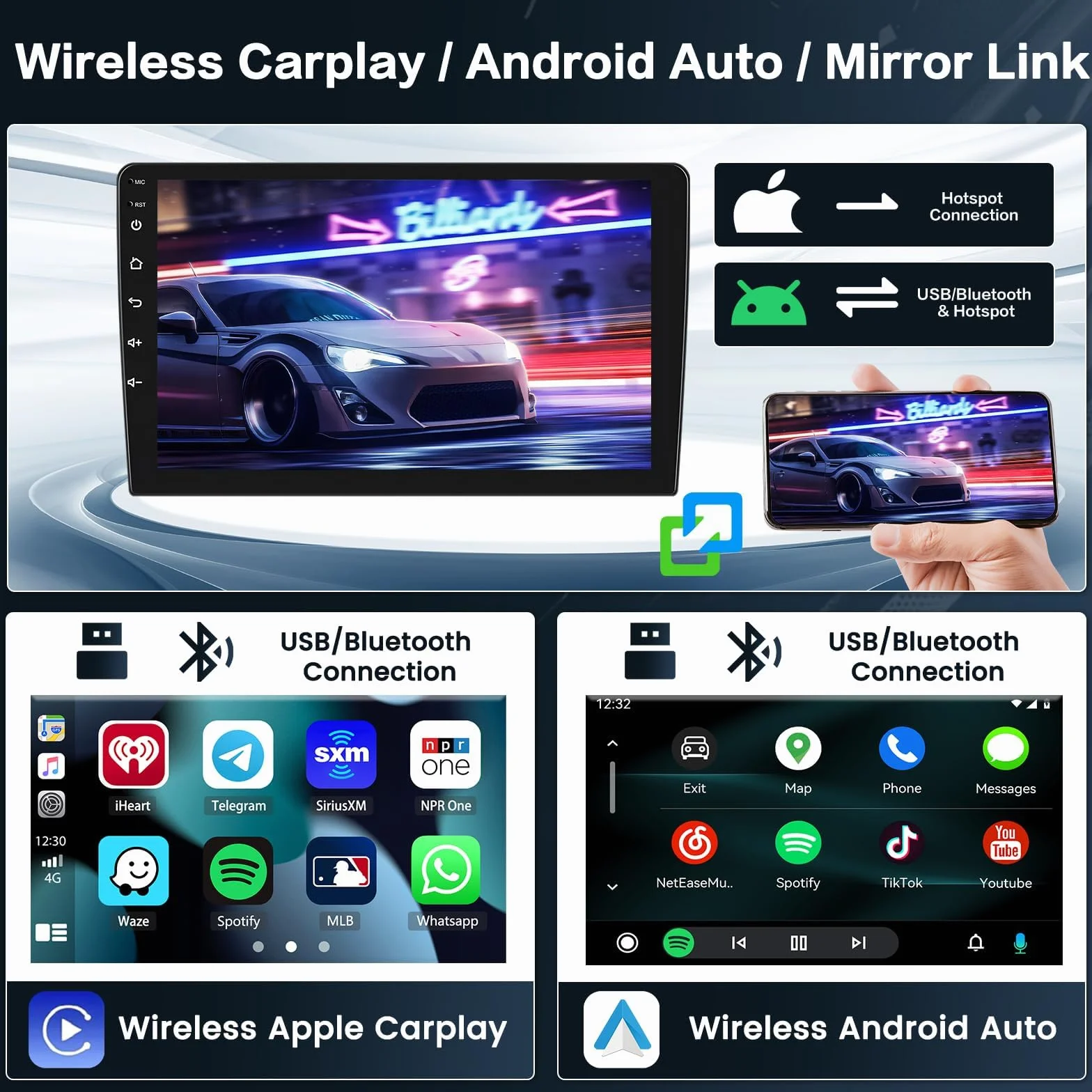 Inefala 8 Núcleos 4+64G Android 15 Radio para Ford Focus 2004-2011, 9 Pulgadas HD Pantalla Táctil con CarPlay y Android Auto, GPS, Cámara Trasera