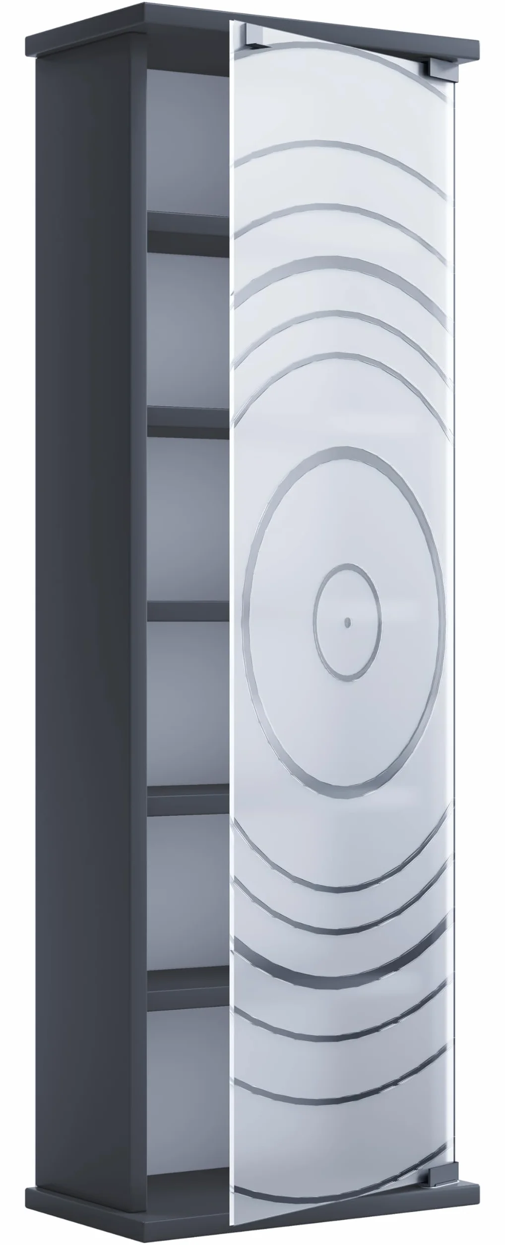 VCM Estantería de Madera para CD DVD Estantería Armario Puerta de Cristal Tilano M Estantería de Madera para CD DVD Estantería Armario Puerta de Cristal Tilano M