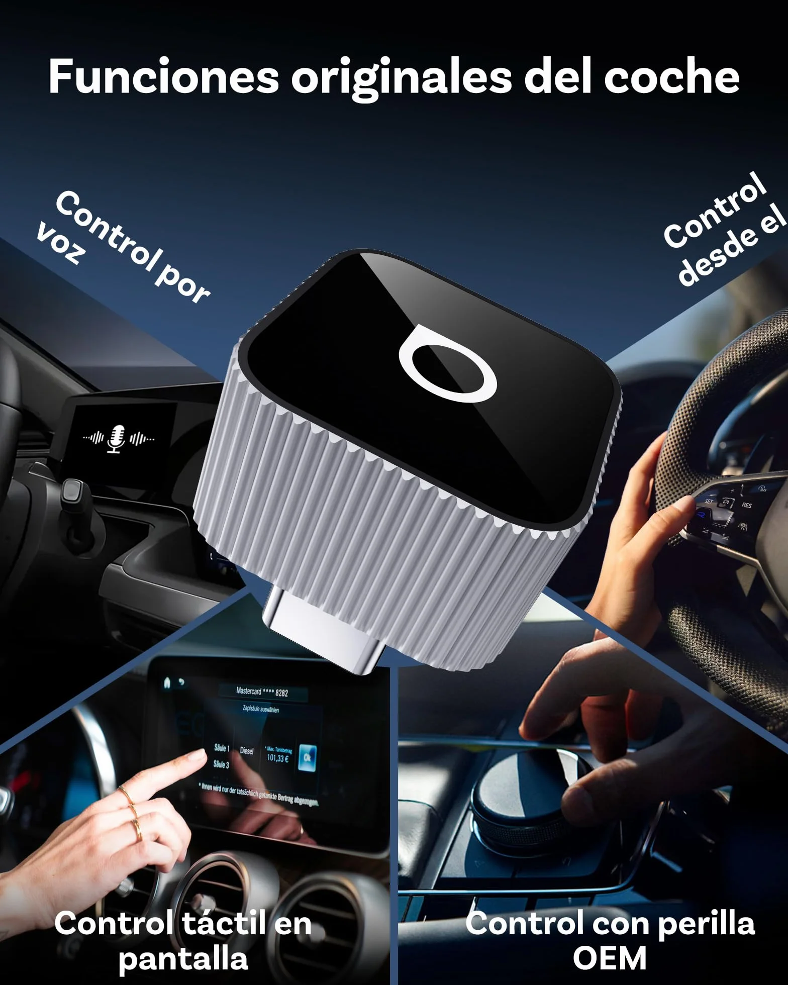 OTTOCAST Mini Slim versión 2026, Adaptador inalámbrico CarPlay y Android Auto, actualizar CarPlay y Android Auto con Cable a inalámbrico, conexión automática rápida, dongle USB-C Compacto, Cubo