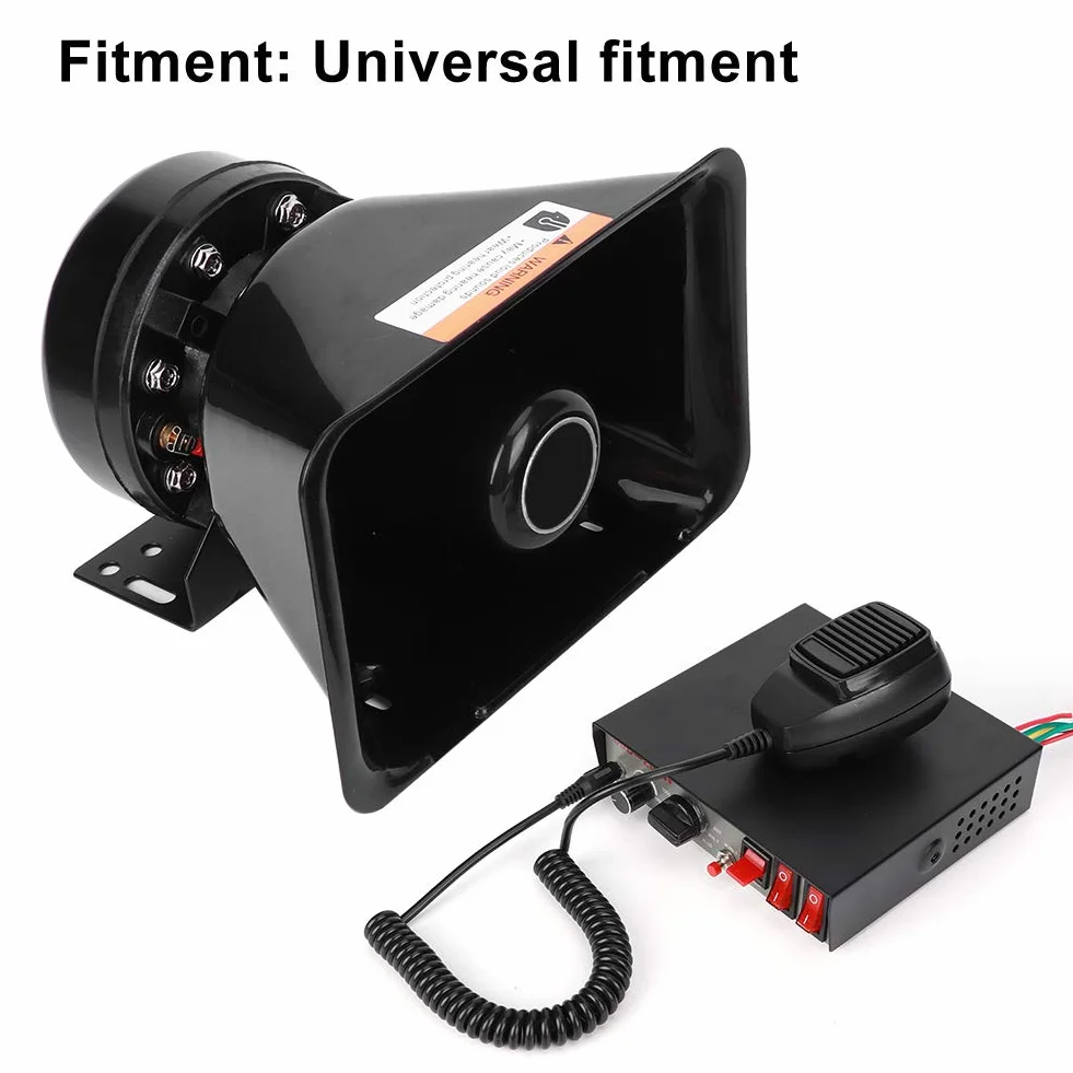 Sirena De Coche Sonidos Con Megáfono De Alarma 130dB 200W Soporte Fácil Instalación Compatible Con Varios Modelos De Vehículos Materiales Duraderos