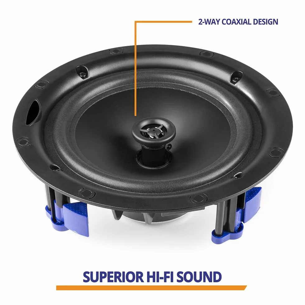 Power Dynamics NCBT6B - Altavoces Bluetooth para Techo, Color Negro, 6,50 Pulgadas, 60 W, diseño Elegante, Altavoces públicos Address, Ideal para Bars, Tiendas, restaurantes.