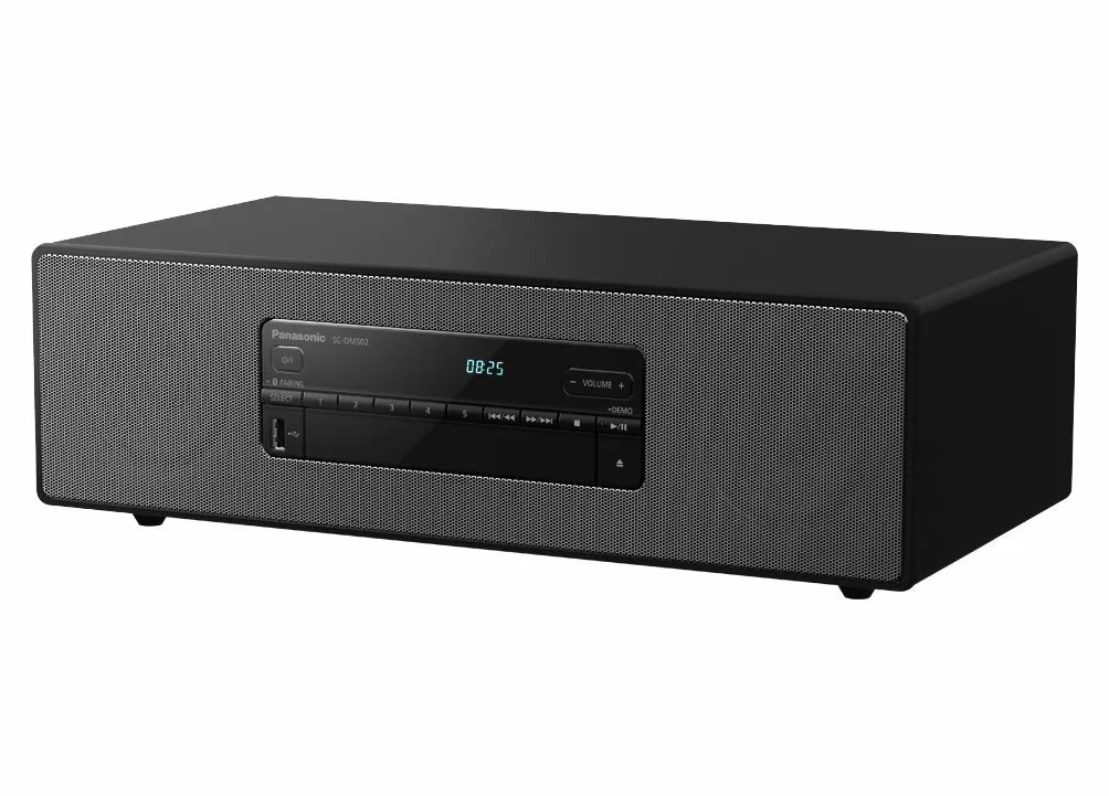 Panasonic SC-DM502E-K Microsistema Hi-Fi 40W Radio FM DAB/DAB+ Reproductor CD USB Bluetooth Aux MP3 Carcasa Madera Cubierta Cobre Negro