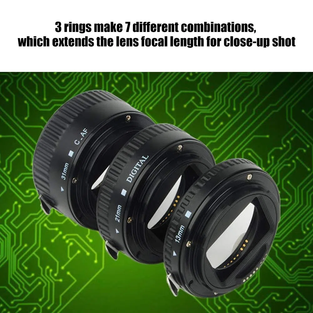 794 Juego de Anillos Adaptadores de Lente, Contactos Electrónicos de Metal Macro de Enfoque Automático Macro Adaptador de Lente Juego de Anillos de Tubo para EF Mount