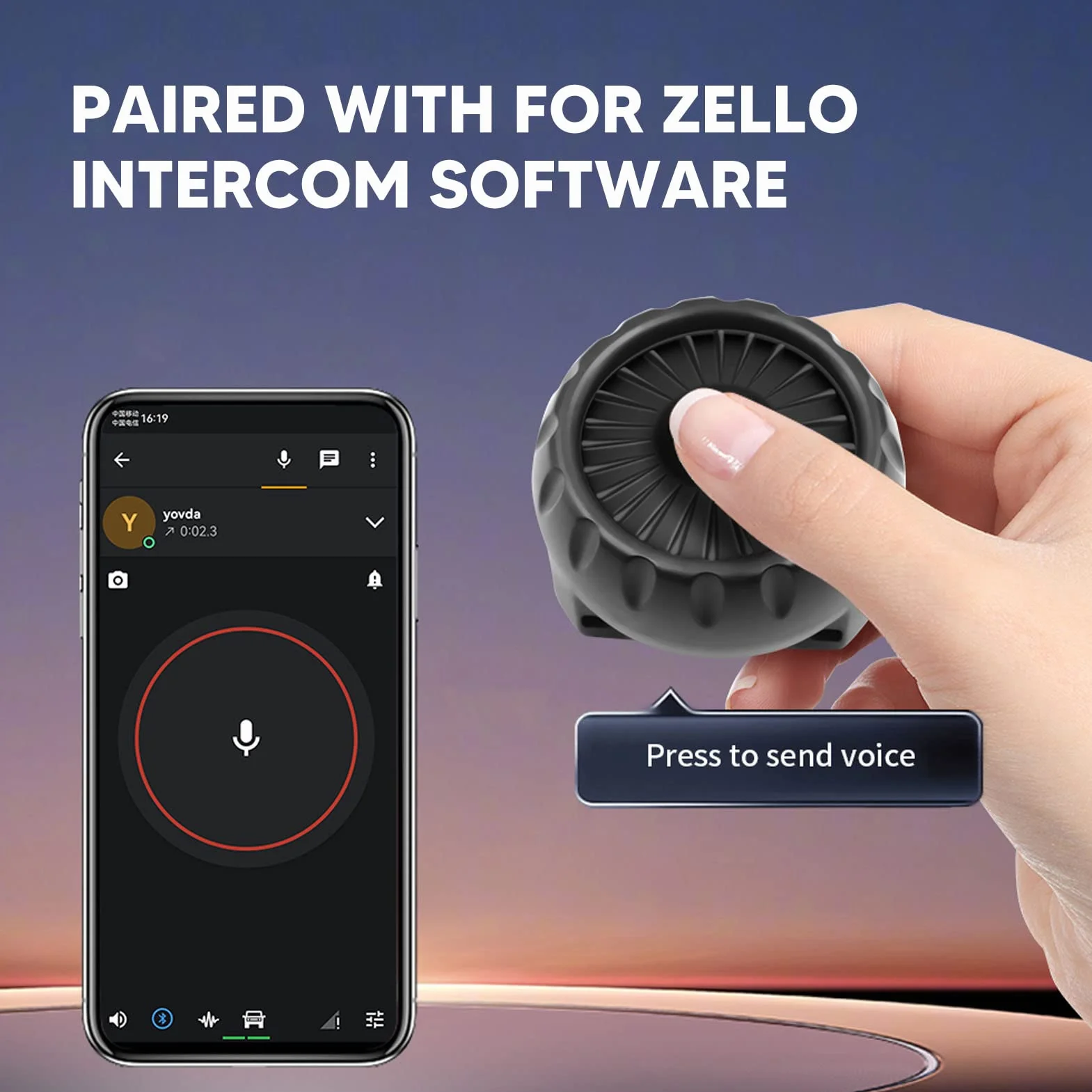 Mini Interruptor de Botón BT PTT Zello, BT5.0 IP67 a Prueba de Agua Comunicación de un Toque Bajo Consumo de Energía, Botón PTT Inalámbrico para Android 4.0 para OS X 8.0