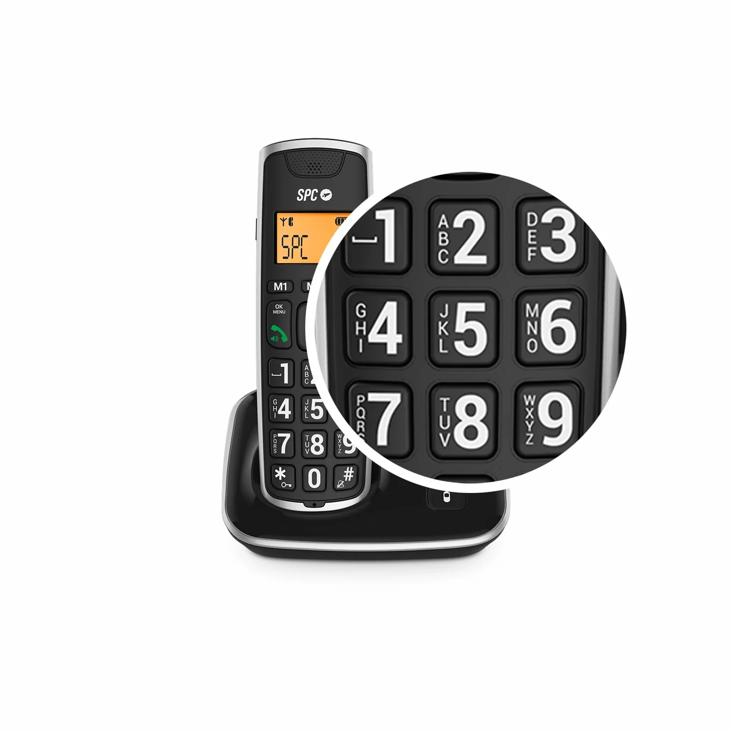SPC Comfort Kaiser Teléfono Fijo Inalámbrico para Mayores Teclas XL Sonido Amplificado Manos Libres