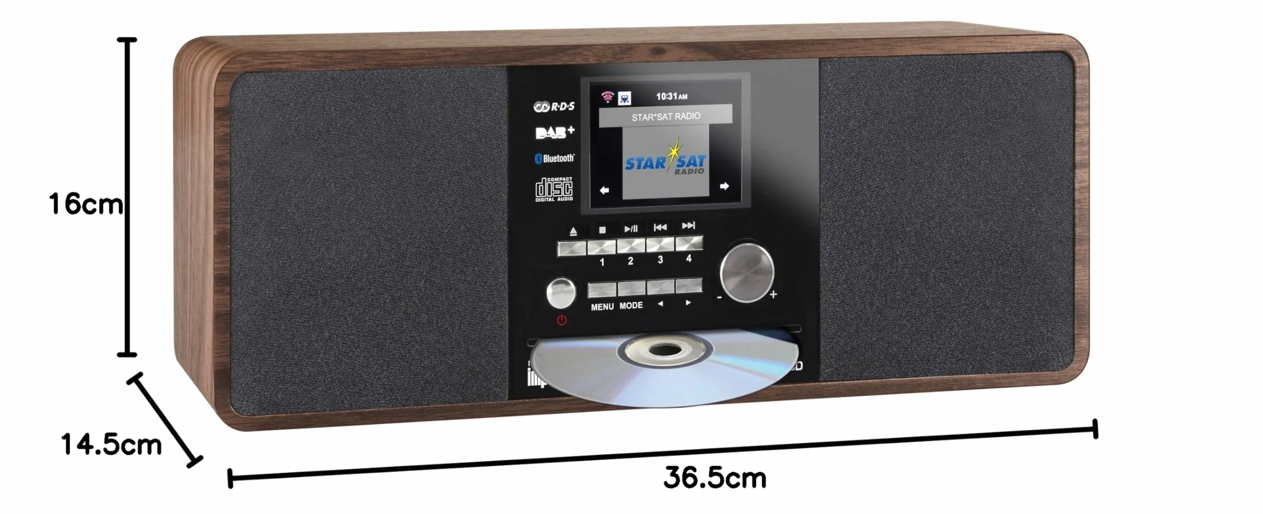 Imperial - Dabman i200 del cd, híbrido y de internet de radio, dab + / fm, cd, diferentes. madera de colores imitación