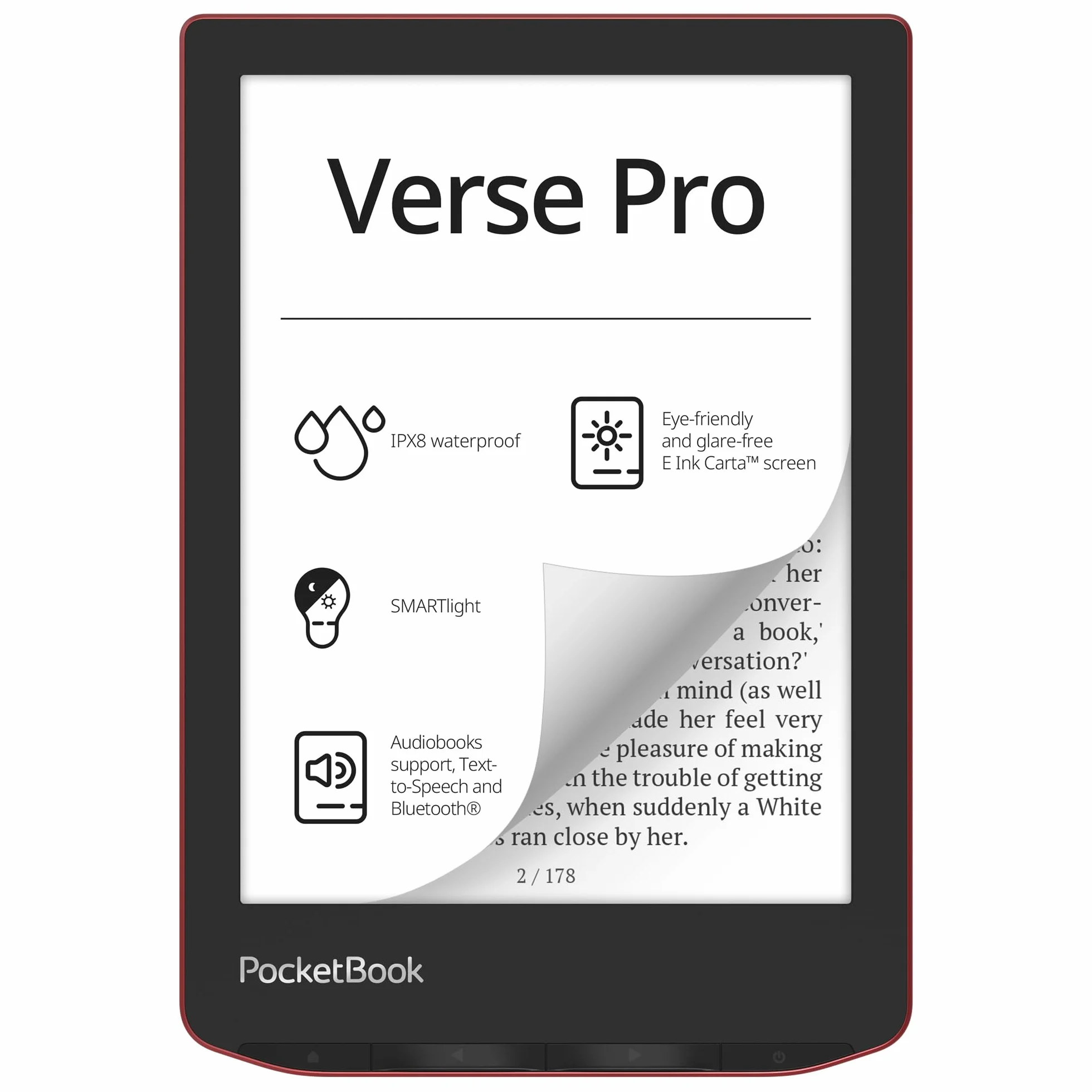 PocketBook Verse Pro 6" 16GB Libro Electrónico Rojo Pasión