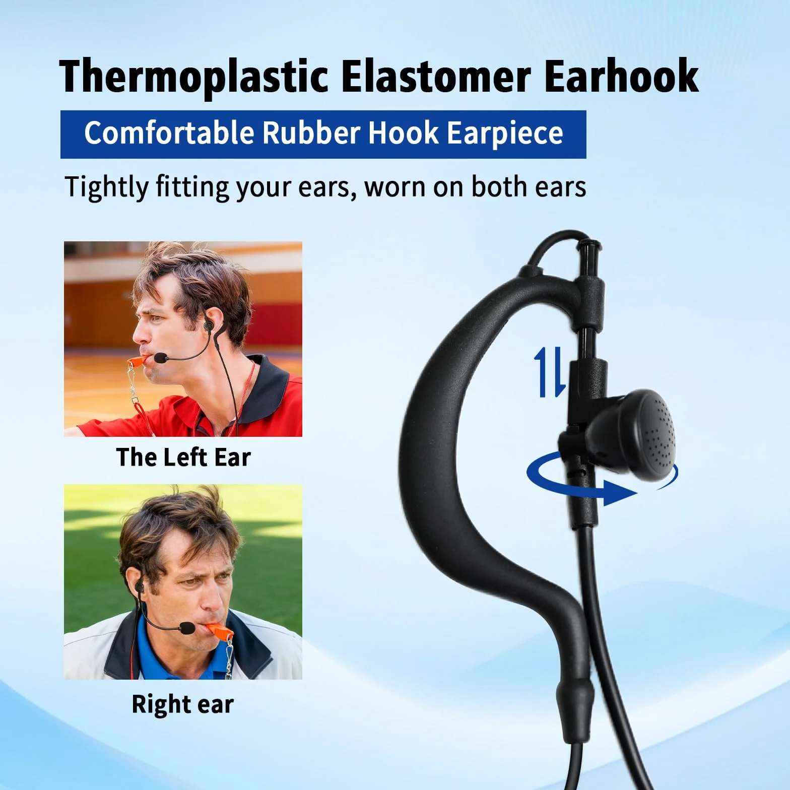 V6 V4 - Auriculares de comunicación de árbitro con Conector Jack de 3,5 mm, con Cable, fútbol, Hockey, Voleibol, Balonmano, Entrenador, Juez, intercomunicador, Radio, Auriculares compatibles