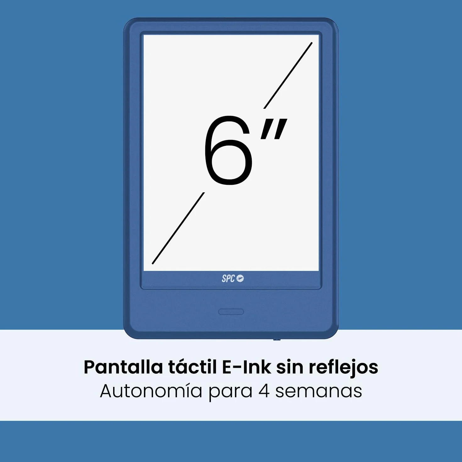 SPC Dickens Light 2 Pro Libro electrónico 6 Pulgadas táctil E-Ink 8GB 8000 Libros 1 Mes autonomía USB-C Azul