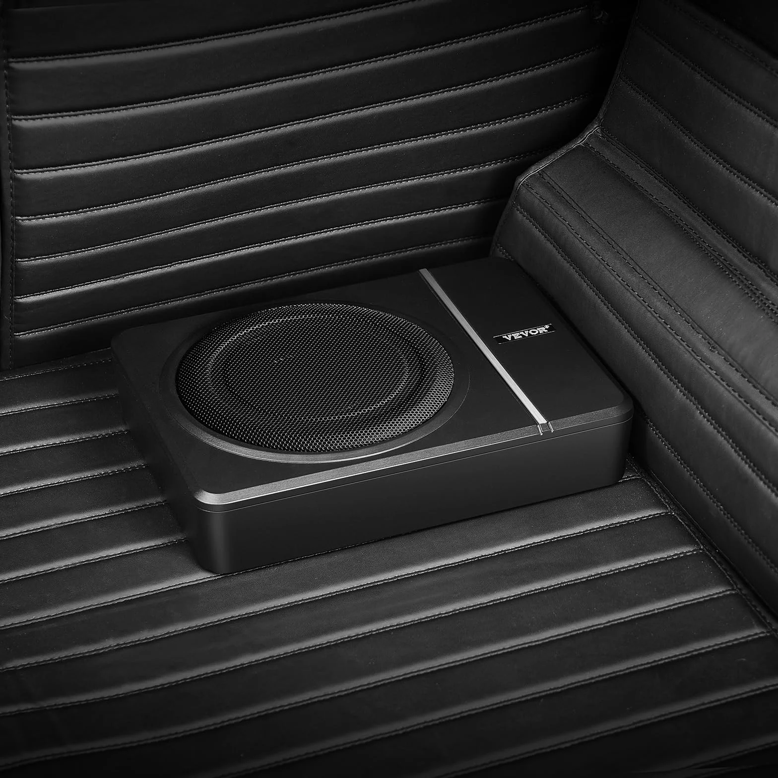 VEVOR Subwoofer para Debajo del Asiento 203mm 120W RMS Altavoz Compacto Amplificador Incorporado Control Remoto