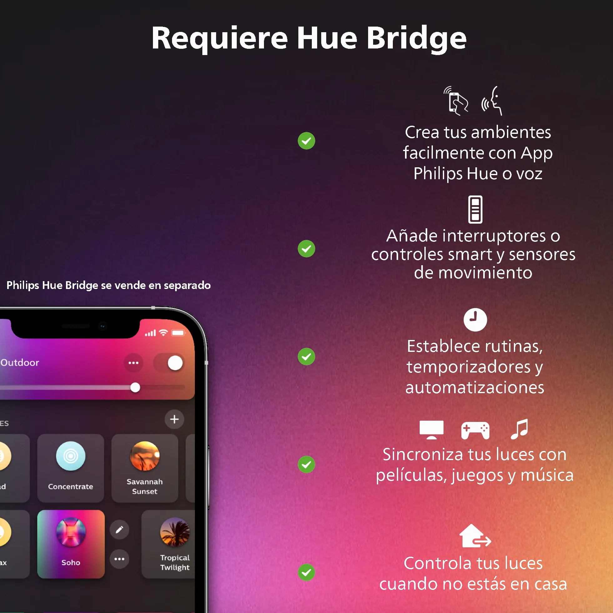 Philips Hue Play HDMI Sync Box 8K Sincronizador de Luz Ambiente con Videojuegos Películas Música Hasta 10 Luces LED Admite Dolby Vision HDR10+