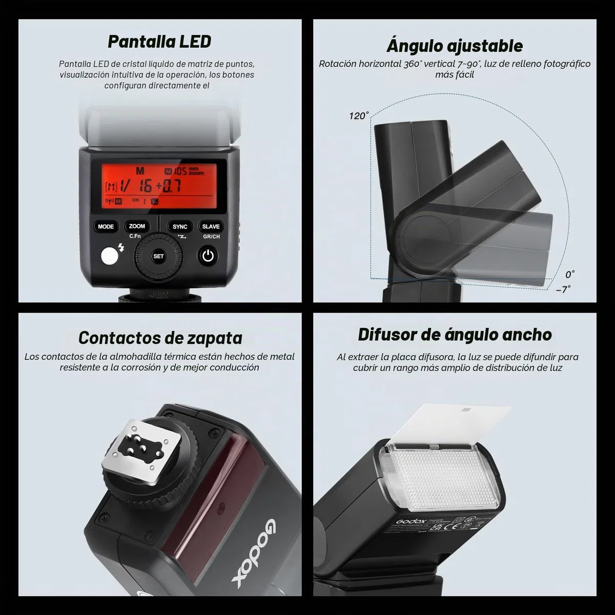 Godox TT350N Inalambrico Camara Flash para Nikon 2.4G Wireless X System 1/8000s TTL HSS Mini Portátil Speedlite 2500mAh Battery 0.1~2.2s Recycle Time Adecuado D800 D700 D7100 D7000 D5200