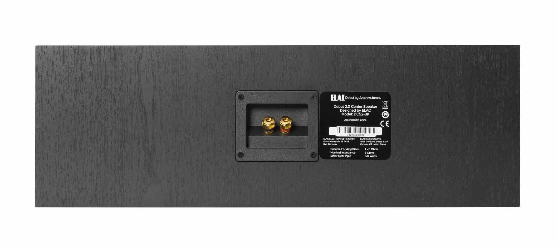 ELAC DEBUT C5.2 - Altavoz central, color negro