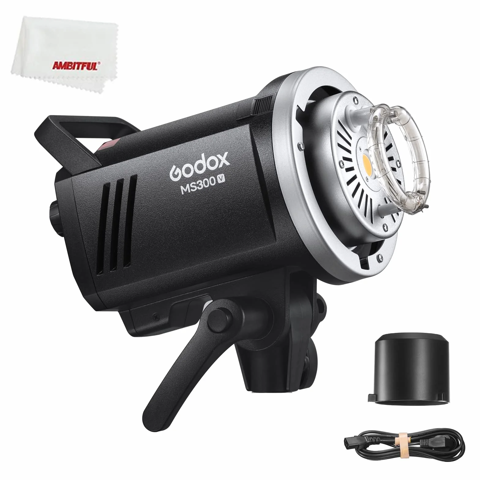 Godox MS300-V MS300V 300W Studio Flash, 5800K±200K, Sistema Inalámbrico 2.4G, Panel LCD, con Luz de Estilo LED, Tiempo de Recuperación de 0,1a 1,8s, Bowens Mountain Photoflash Monolito