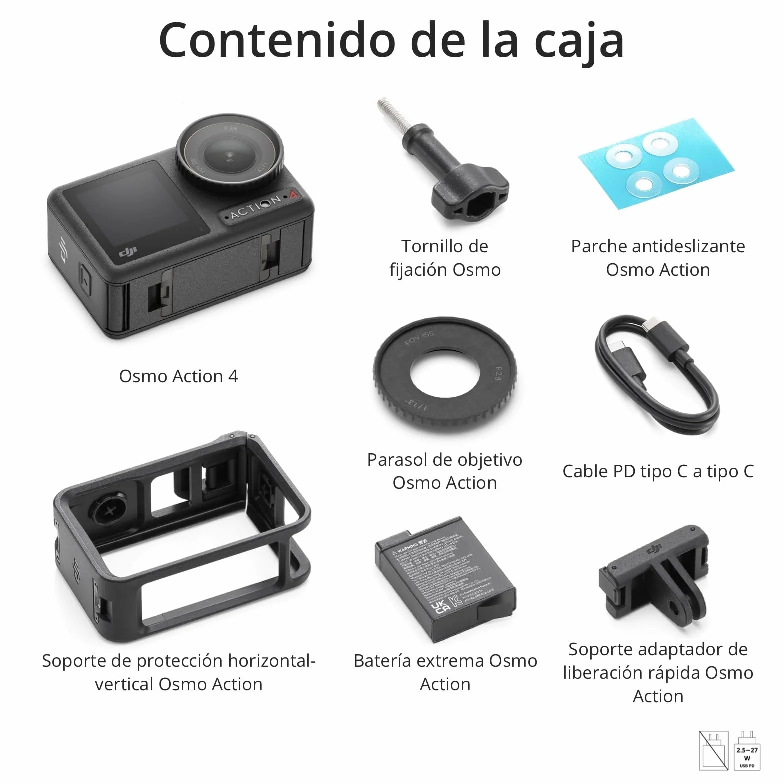 DJI Osmo Action 4 Pack Esencial Cámara de Acción Sumergible 4K/120 fps Sensor 1/1.3 Pulgadas D-Log M 10 bits Batería 1770 mAh