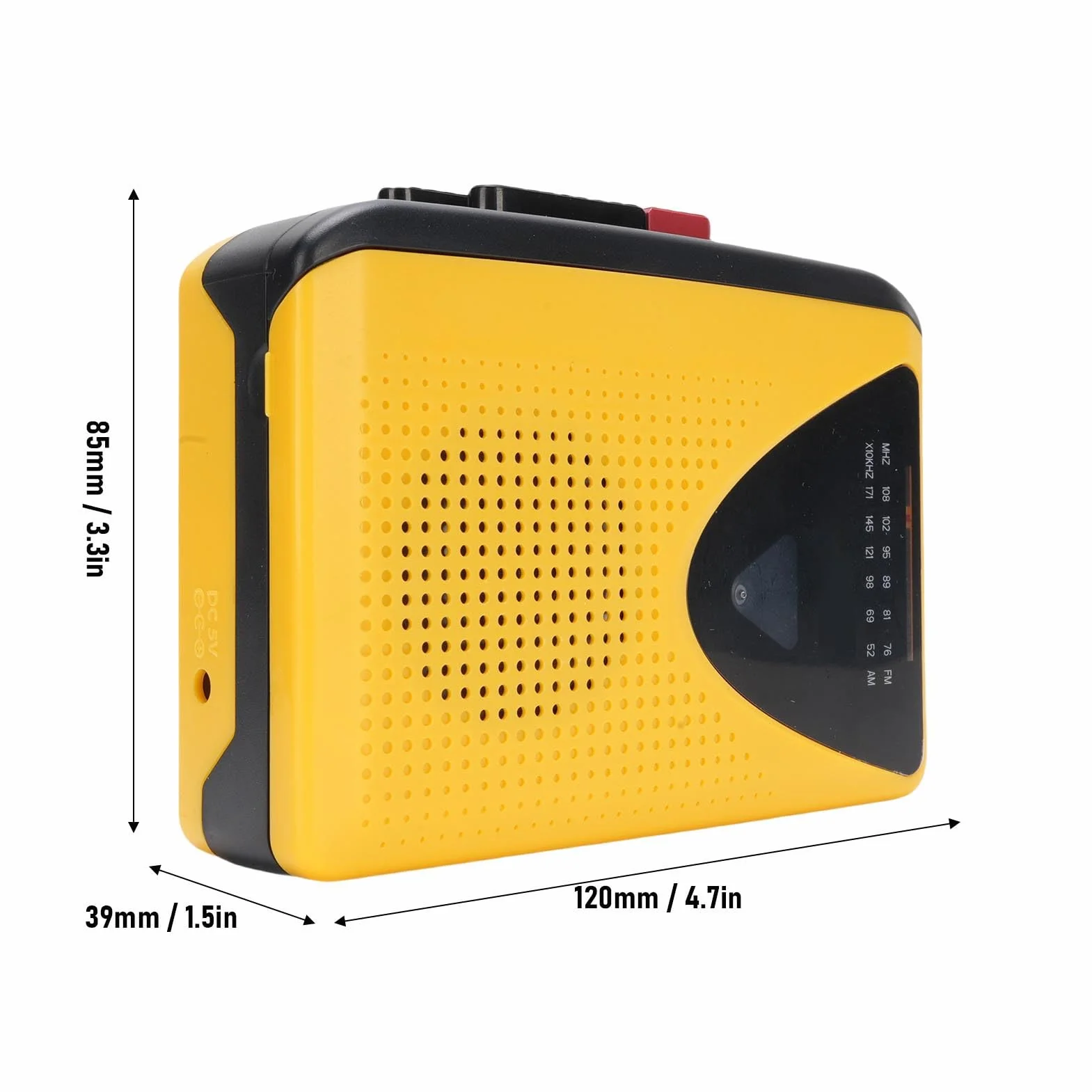 Reproductor de Cassette Portátil con Radio AM/FM, Bluetooth y Grabación Retro