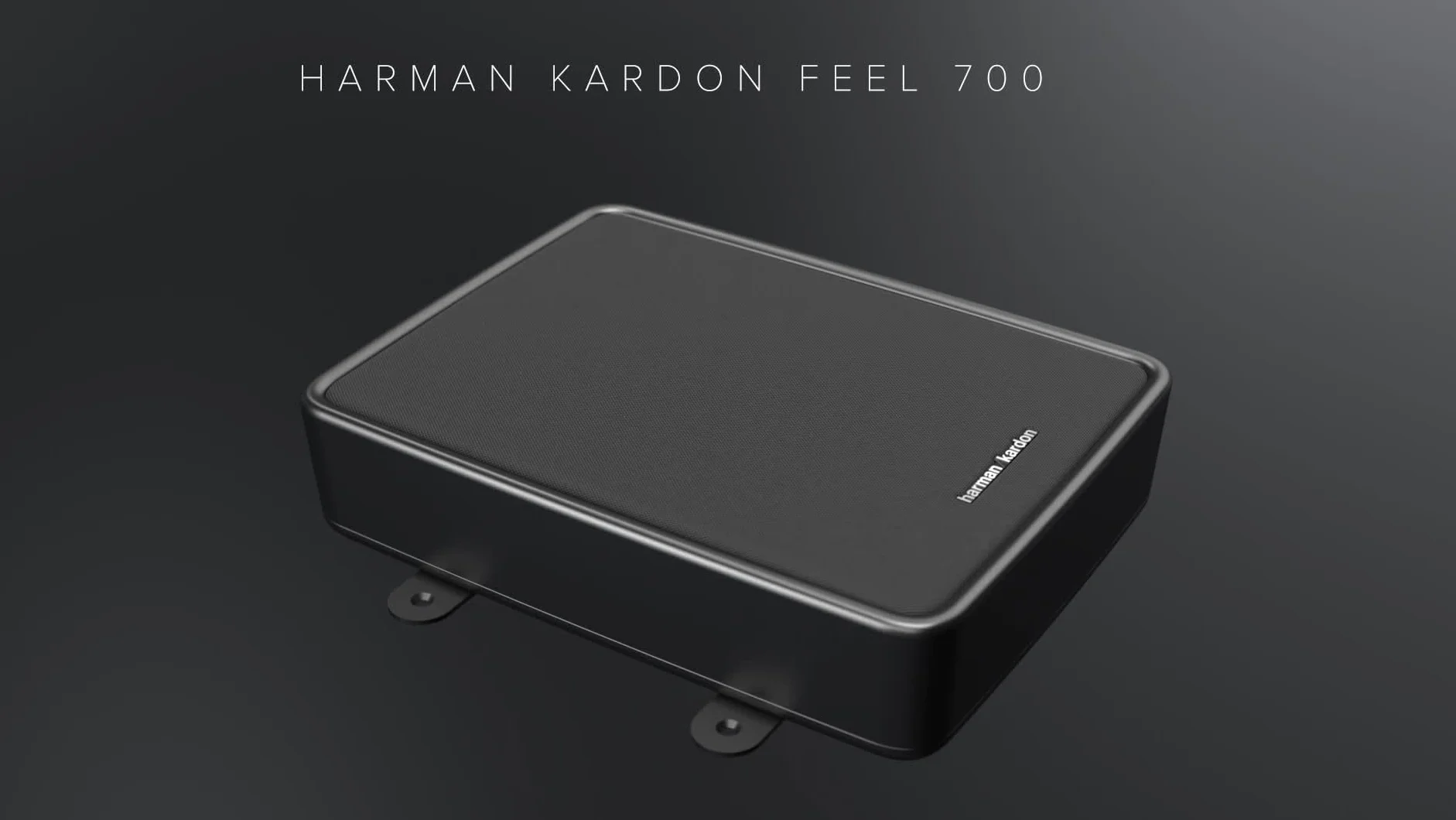 Harman Kardon Feel 700 Subwoofer Activo Coche 165mm (6.5") 250W - Bajo Asiento Ultraplano Aluminio - Amplificador Clase D Graves Profundos - Conexión en Serie - Negro