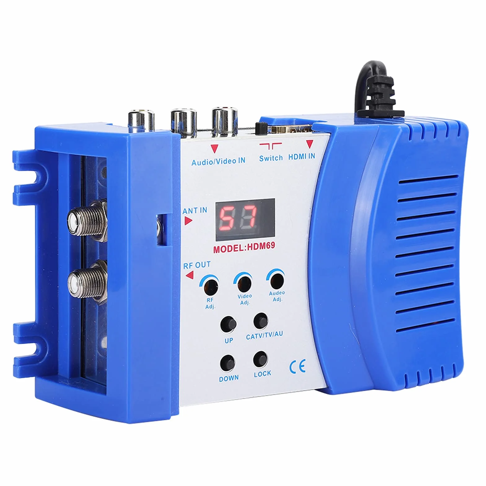 Modulador Digital RF HDMI HDM69, Convertidor AV a RF de 47~868 MHz, Modulador Portátil Estándar VHF UHF PAL, para UE 100-240 V