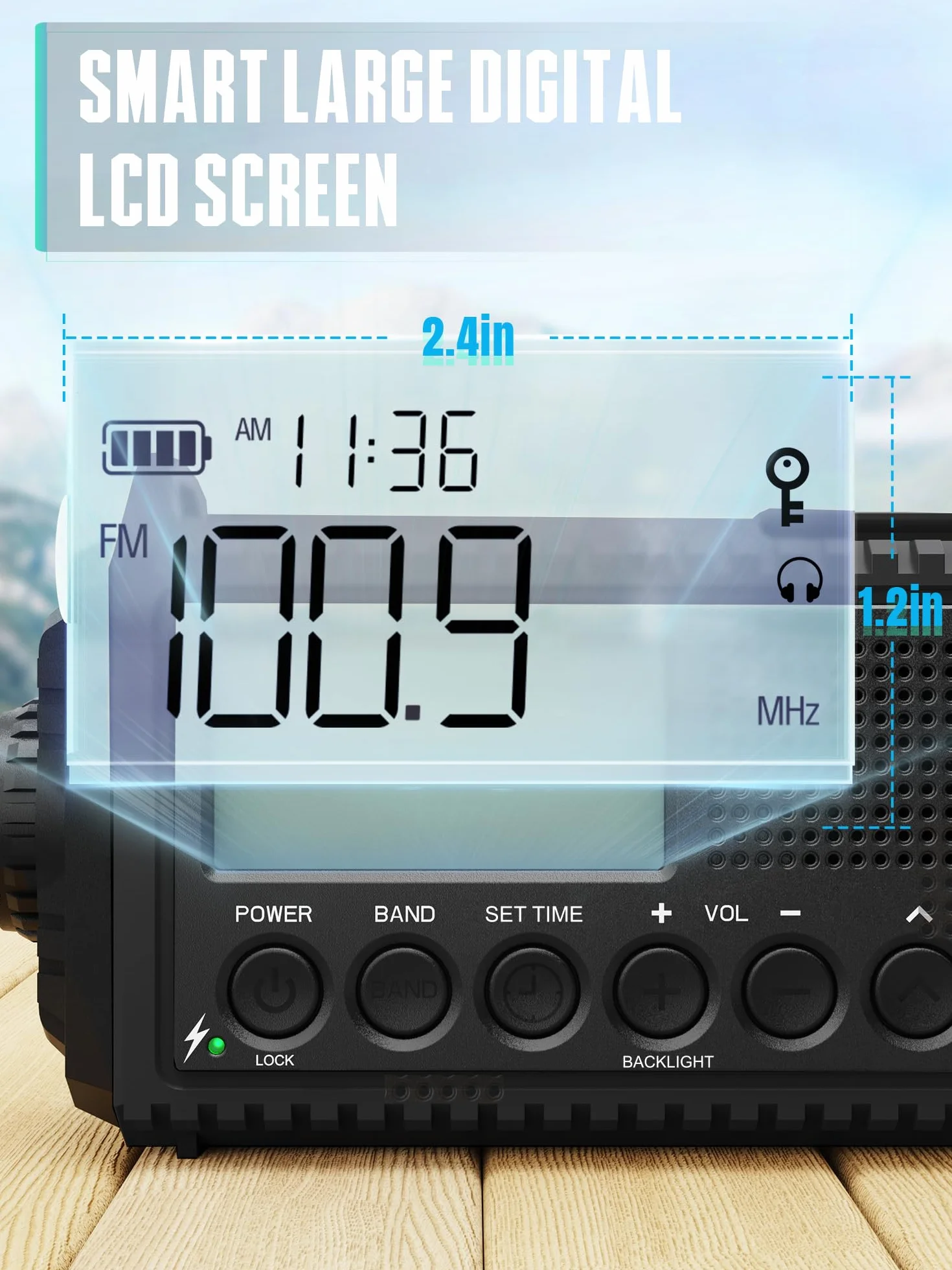 Radio de Emergencia Solar de Mano con Am/FM, Radio portátil alimentada por baterías de 12000mAh, Radio de transistores de Cuerda con Cargador de teléfono, Alarma SOS, Linterna de Supervivencia