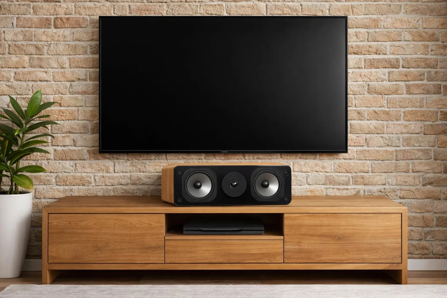 Dynavoice Challenger C-5 Roble Natural Altavoz Central Pasivo 2 Vías 120W 8 Ohm Doble Woofer 5,25 Pulgadas Tweeter 1 Pulgada Home Cinema HiFi Bass Reflex Trasero VESA 10x10