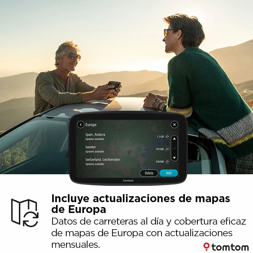 TomTom GO Classic 2nd GPS Coche 5" Tráfico Alertas Radares Mapas Europa Wi-Fi Carriles Soporte Reversible