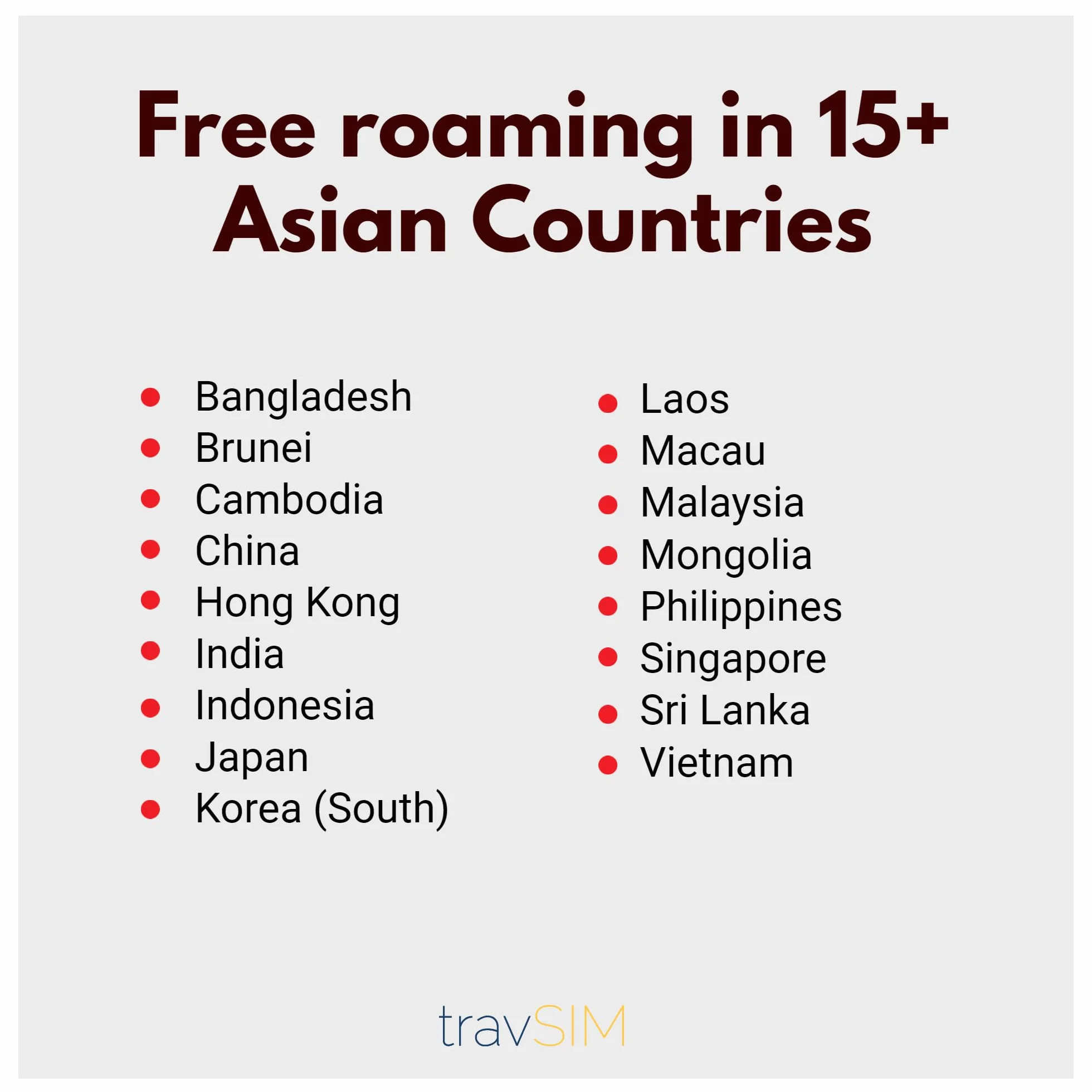 travSIM Japan SIM Card 6GB Mobile Data Roaming Asia Plan 10 Días
