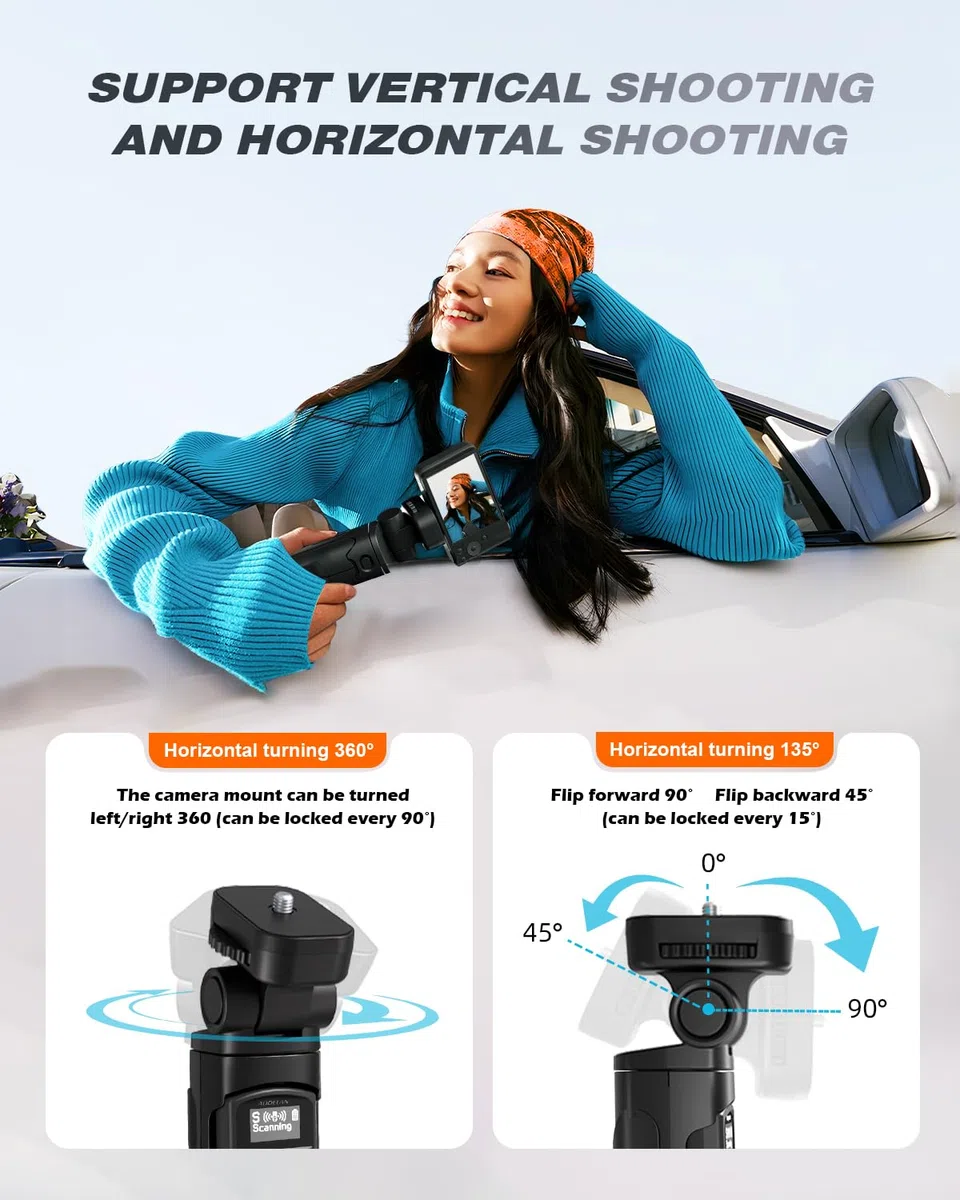 Aodelan - Trípode con mando a distancia recargable para Sony con pantalla OLED para vlogging ZV-E10, ZV-1F, ZV-E10 II, RX100 VII, a6100, a6400, a7 III, a9 II, etc. Reemplaza Sony GP-VPT2BT