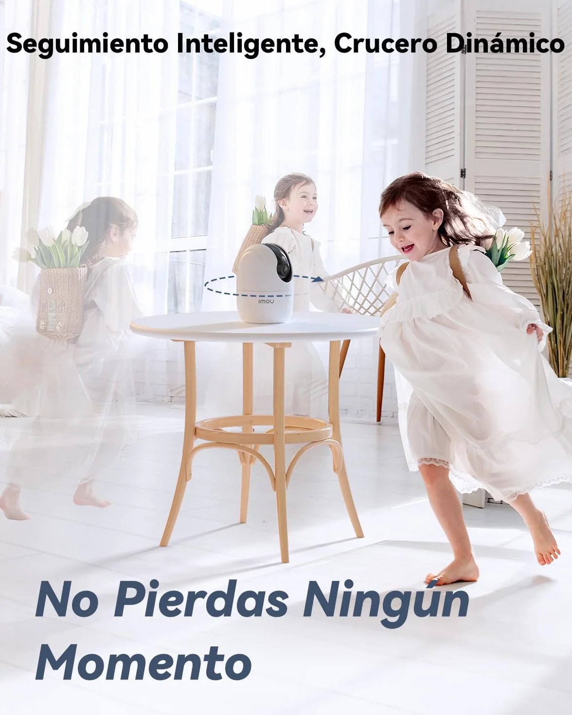 Imou Ranger 2C Pro (2Pack) - 2.4/5GHz Cámara WiFi Interior, 2K(3MP) Cámara Vigilancia para Visión Nocturna en Color, Admite Tarjeta SD hasta 512 GB, AI Detección y Seguimiento, Botón para Llamar