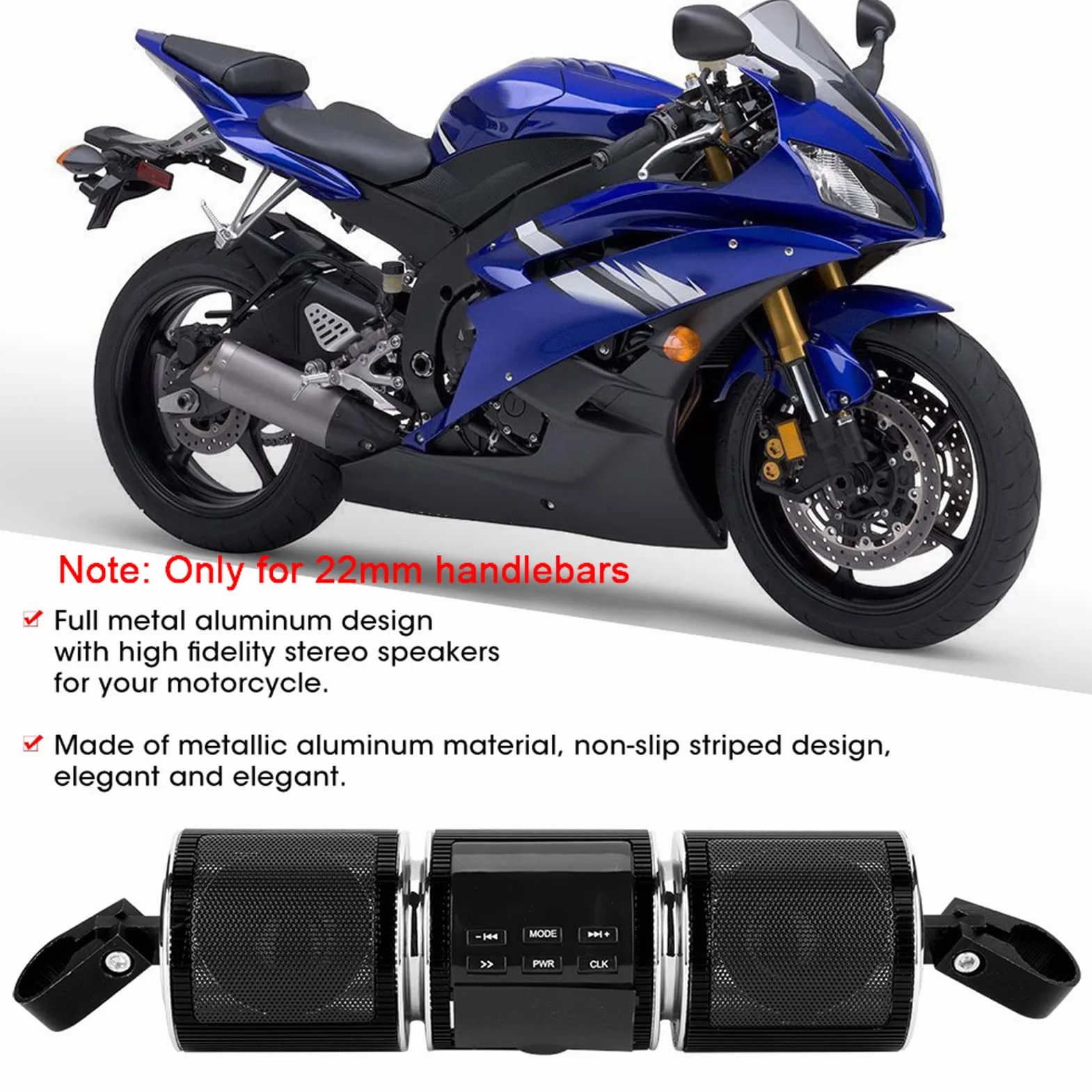 Radio para Moto, Altavoces Estéreo Universales Impermeables para Moto Altavoz 3.0 EDR TF Reproductor de Música USB (Negro) TF Música USB (Negro)