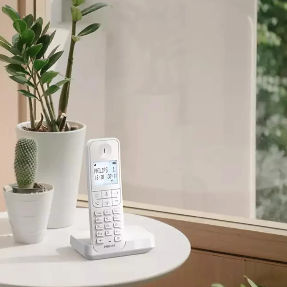 Philips D2701W Teléfono Fijo Inalámbrico Pantalla Retroiluminada 4.6" Manos Libres Blanco