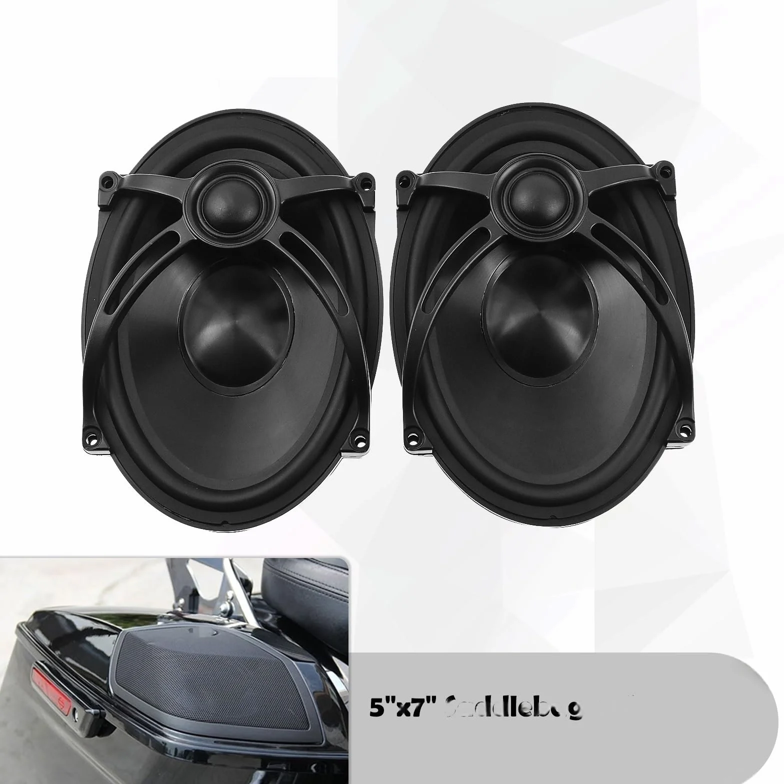 Audio Altavoz Altavoces con Tapa De Alforja para Motocicleta, 5x7 Pulgadas, para Touring para Road King para Electra para Street Glide CVO FLHT FLTR FLHR