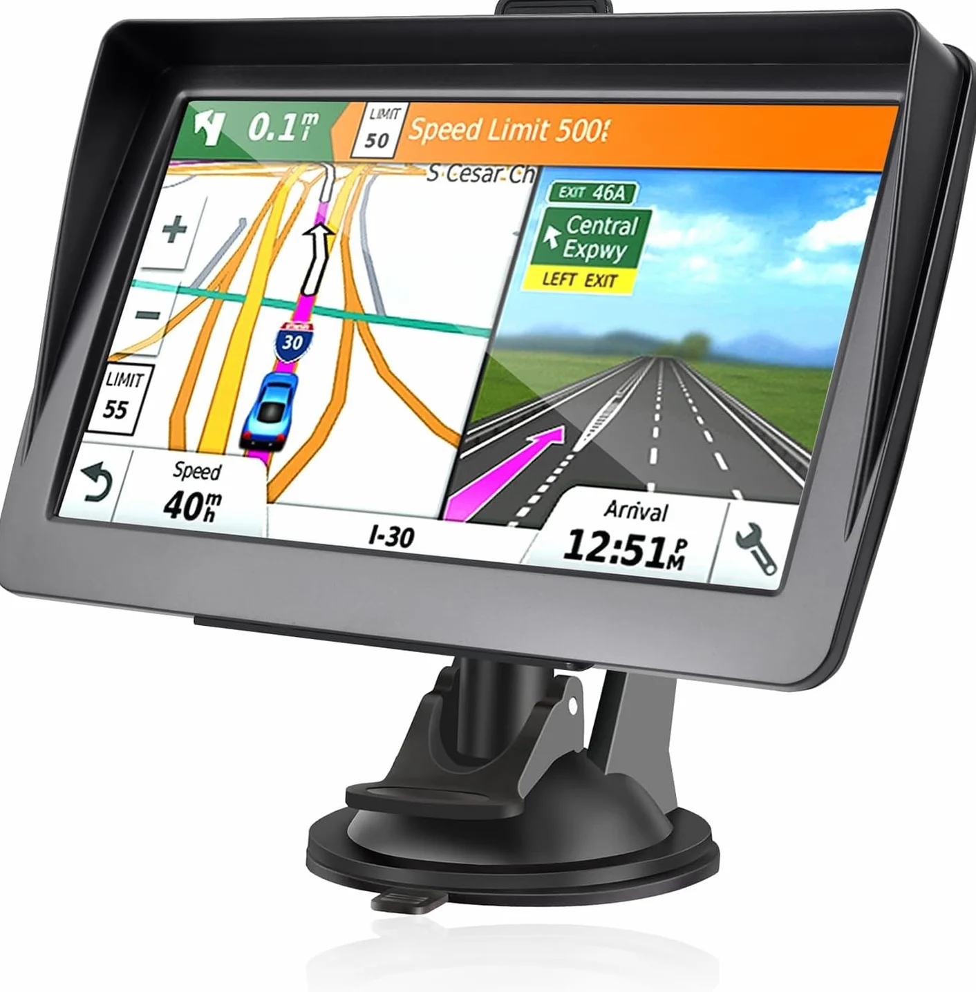 Navegador GPS 7 Pulgadas para Coche 2025 – Mapas Europa, Alertas Velocidad, Guía Voz