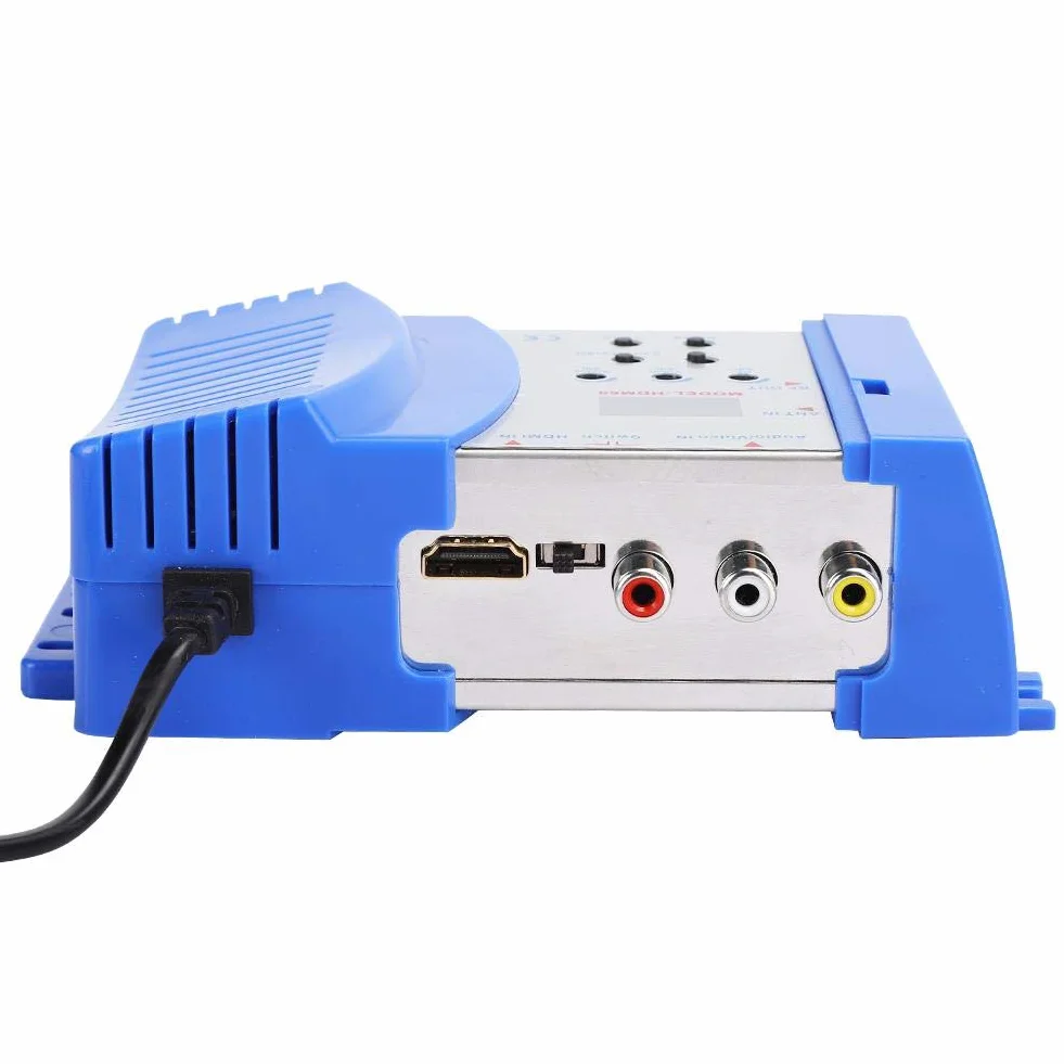 Dpofirs Modulador Digital, convertidor de AV a RF VHF UHF PAL/NTSC Modulador portátil estándar Audio Video TV Convertidor de señal HDMI AV Soporte de Entrada NTSC PAL Formato de TV Salida