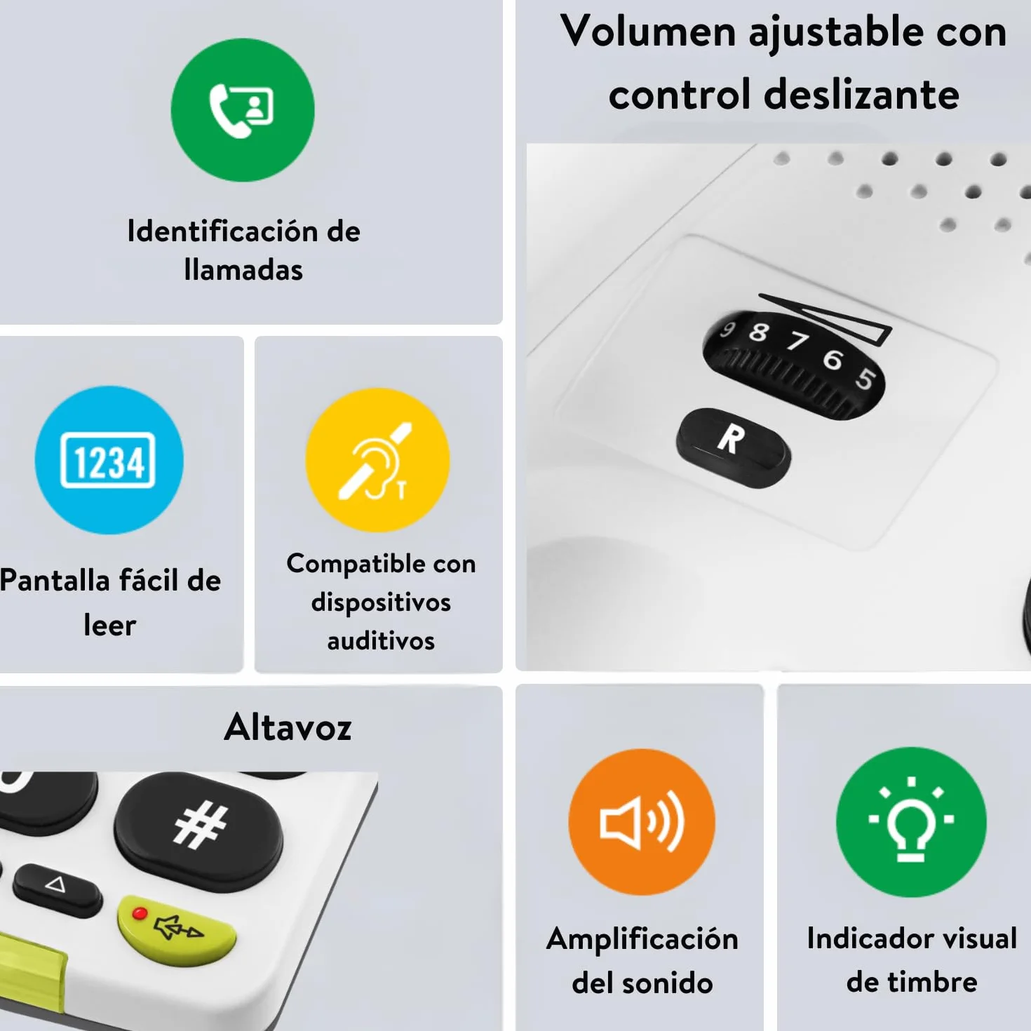 DORO PhoneEasy 312CS Telefono Fisso per Anziani Tasti Grandi Display LCD Retroilluminato Vivavoce Identificatore di Chiamata Bianco