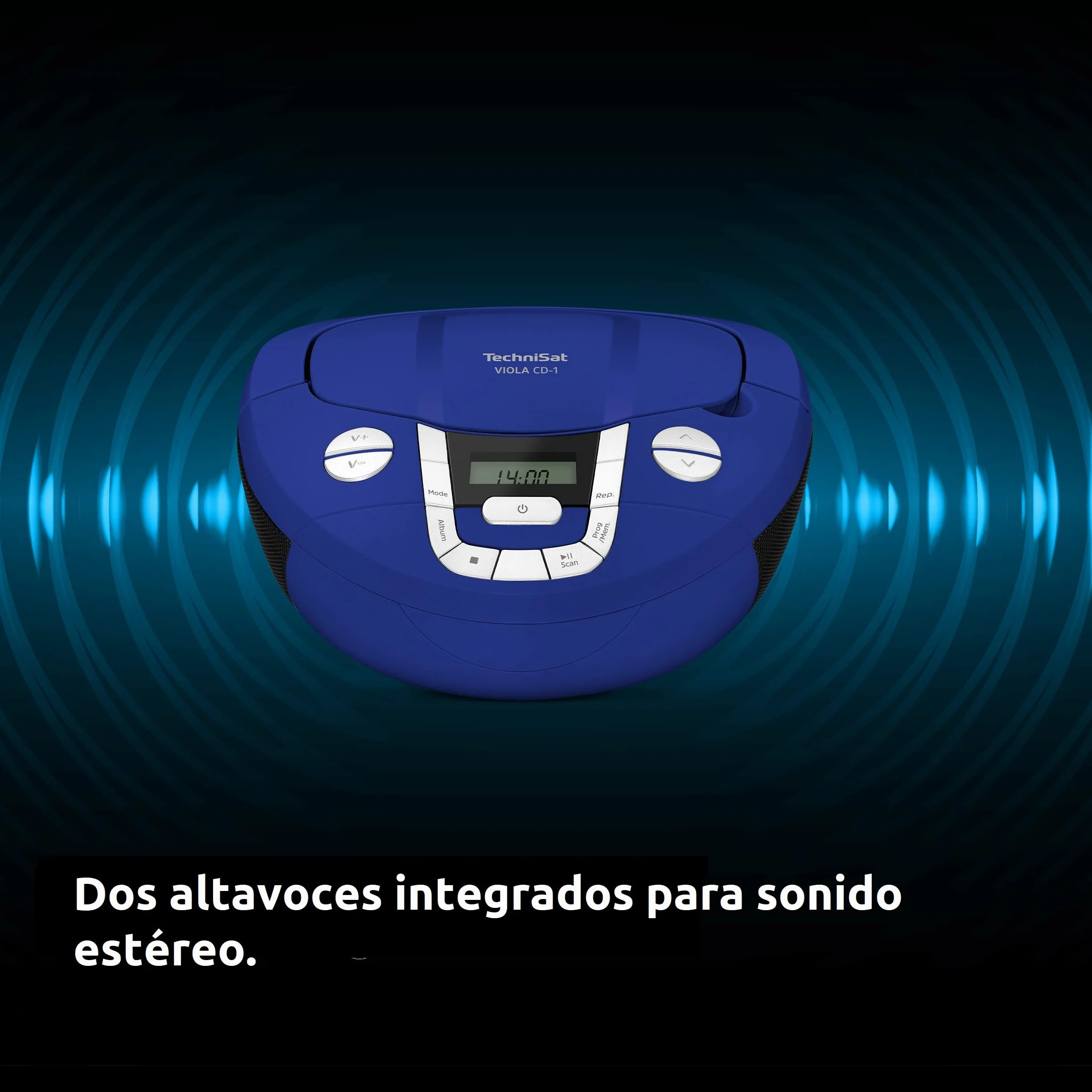TechniSat VIOLA CD-1 Reproductor de CD estéreo portátil Boombox con Bluetooth y radio FM