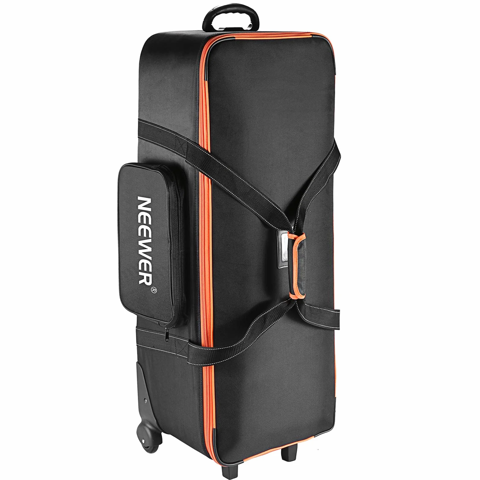 Neewer 10087972 - Bolsa de transporte para equipo de estudio de fotografía,96 x 39 x 29 cm, con correas acolchadas, rueda de compartimento y asa para soporte ligero