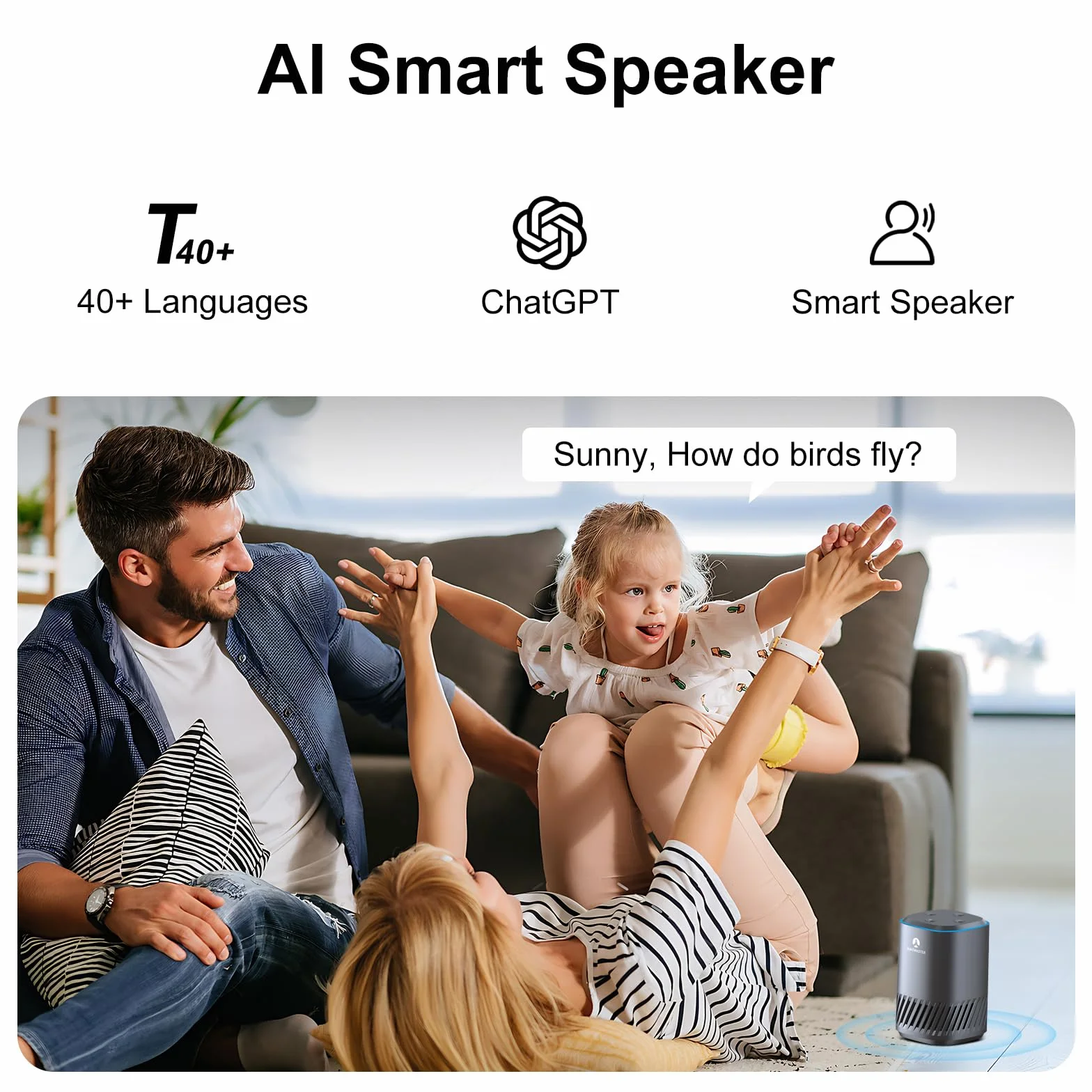 Altavoz Inteligente AI con ChatGPT y Alexa, Control de Hogar Inteligente