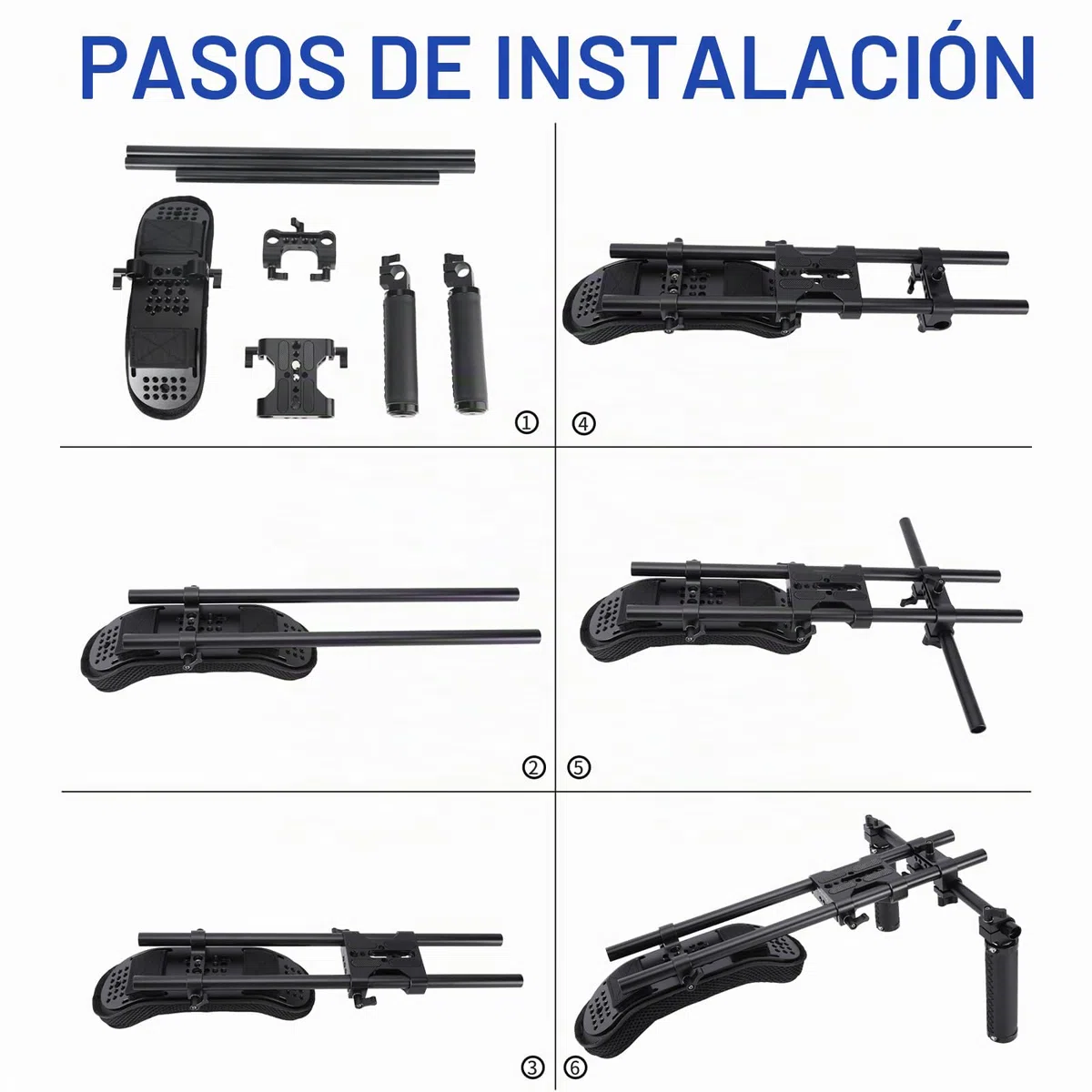 NICEYRIG Sistema de Soporte de Almohadilla de Hombro de 15 mm para cámara réflex Digital sin Espejo, Plataforma de rodaje de vídeo Estable con Placa Base Universal - 435