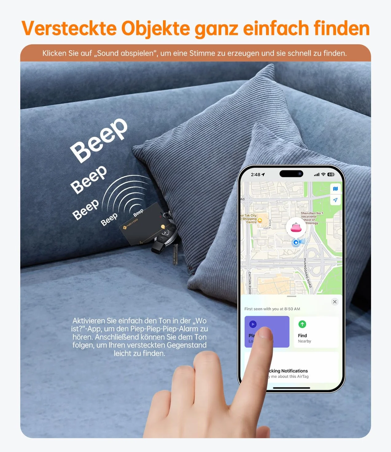 NOVOO Rastreador de billeteras delgadas, paquete de 2 unidades, tarjeta Air Tag con Apple Find My (solo iOS) Smart Bluetooth Localizador de billetera IP68 resistente al agua tarjeta inteligente