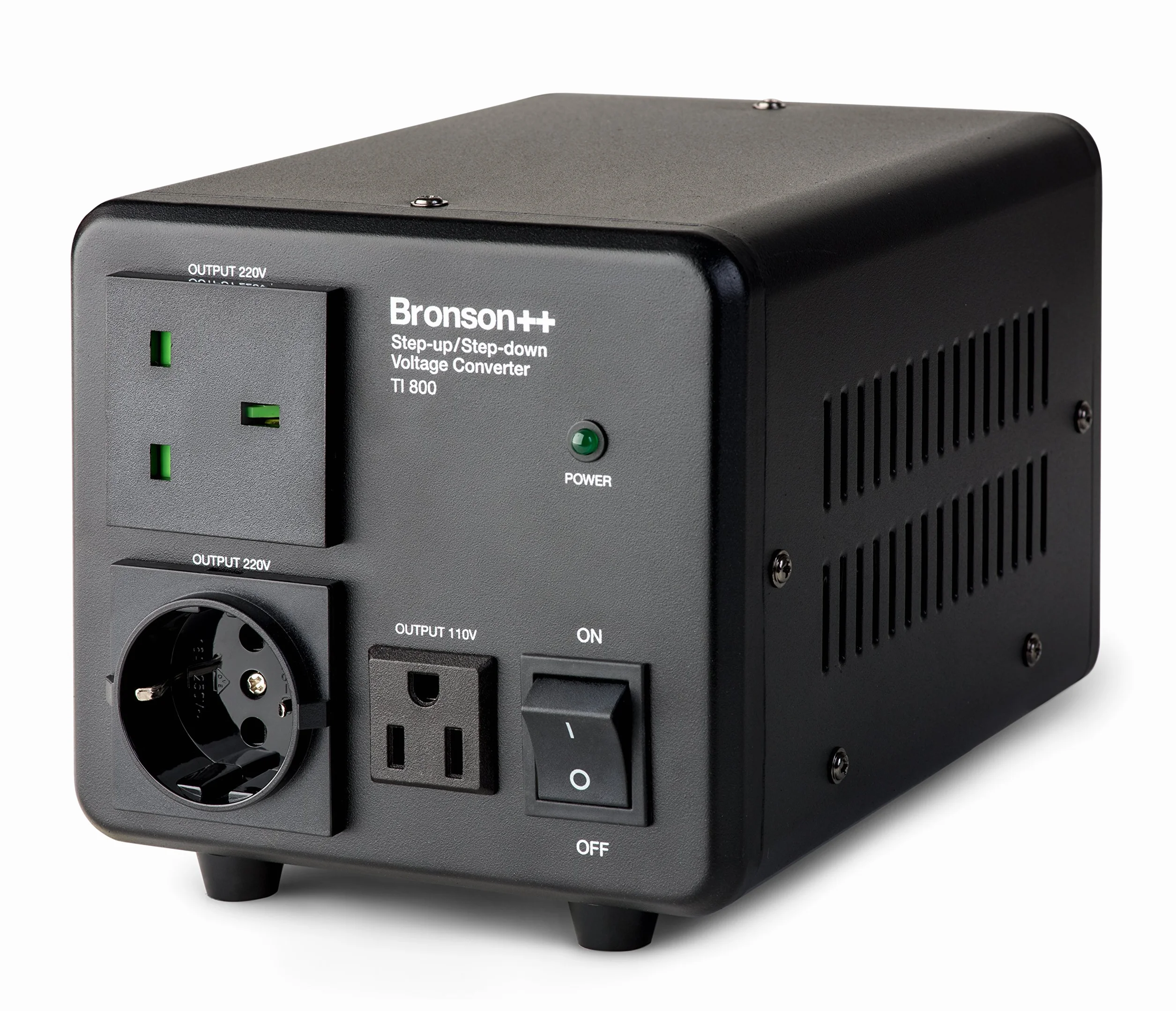 Bronson++ TI 800 - Transformador de 110 voltios convertidor USA Toroidal 800 vatios – Entrada/Salida 220 V/110 V reversible Bronson 800 W