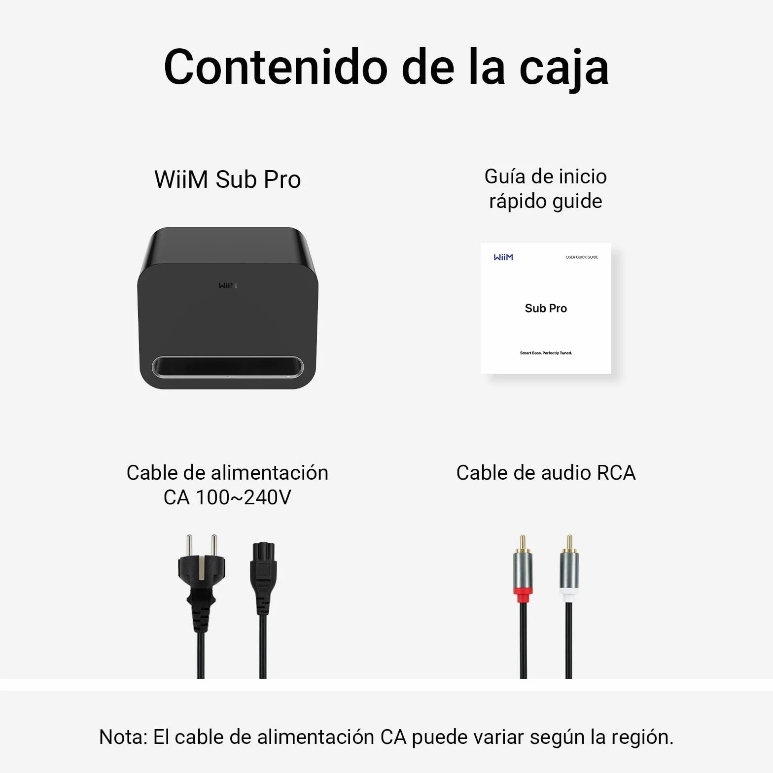 WiiM Sub Pro 8" 250 W Subwoofer Inteligente Inalámbrico con Calibración AI RoomFit™ Wi-Fi 6 Bluetooth 5.3 25 Hz Graves Profundos