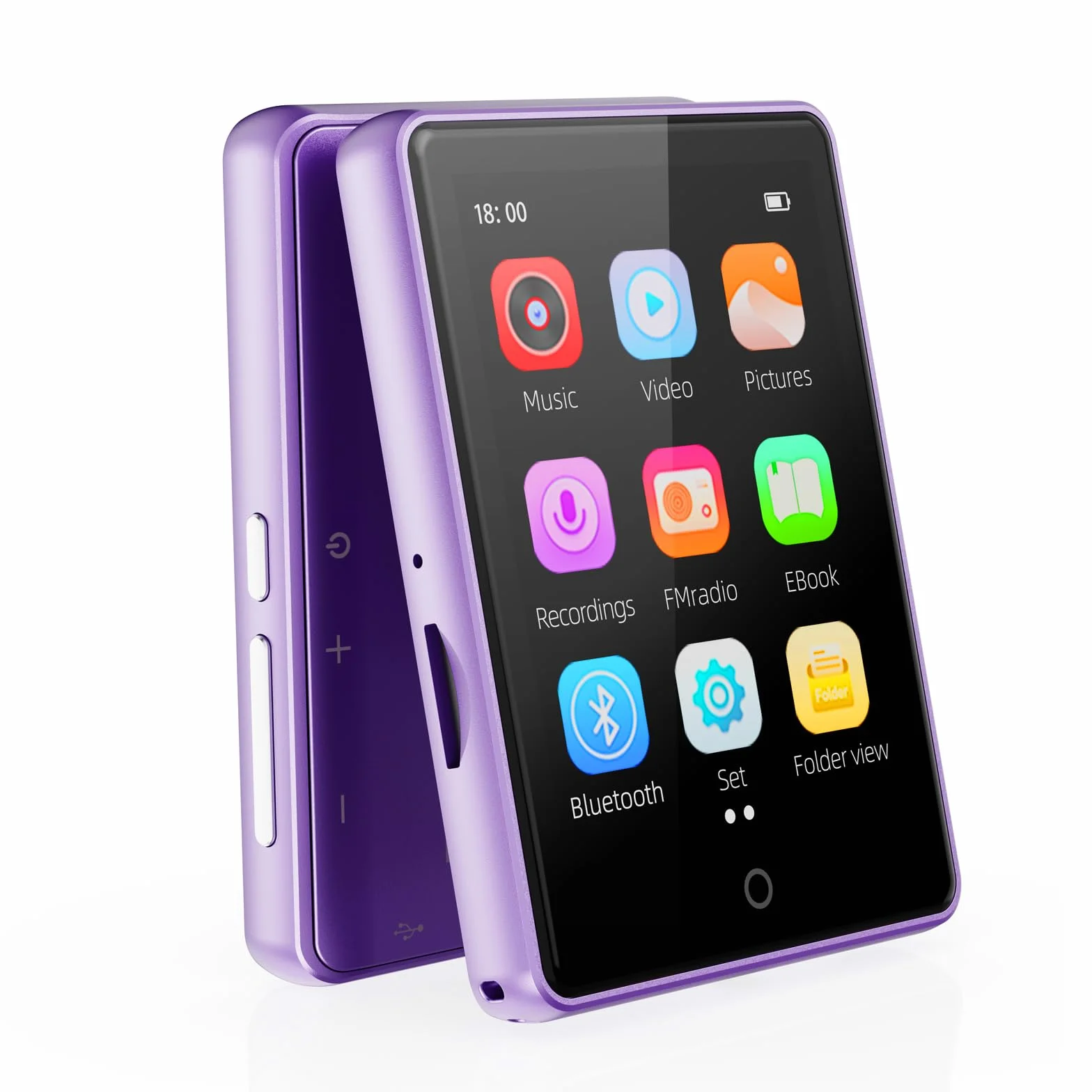 Reproductor MP3 Bluetooth 5.3, 64 GB, Pantalla táctil 2,8 Pulgadas, Sonido HiFi, Radio FM, Ampliable 128 GB (Morado)