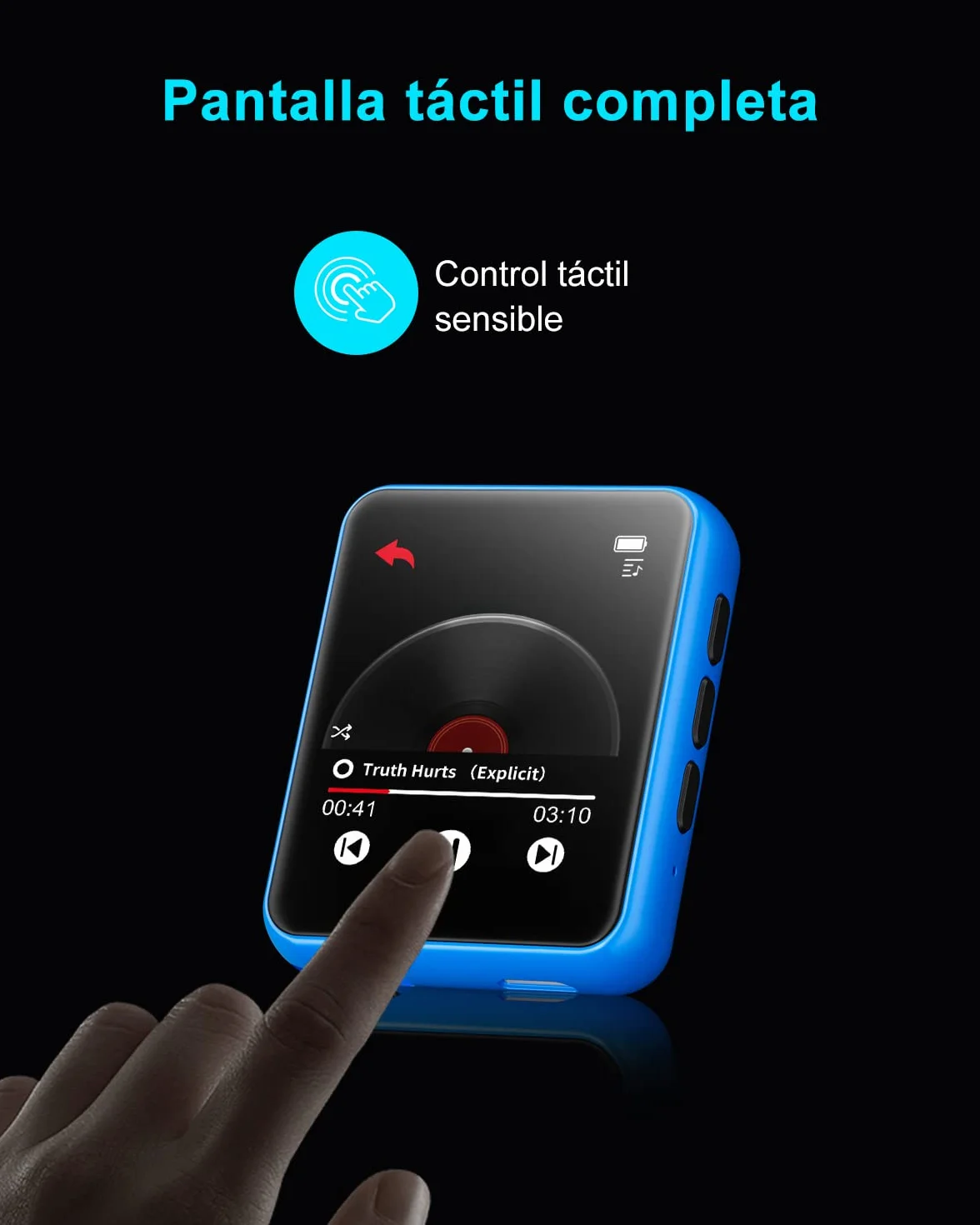 Reproductor MP3 Bluetooth 5.0 32GB con Pantalla Táctil, HiFi, Radio FM, Grabación de Voz