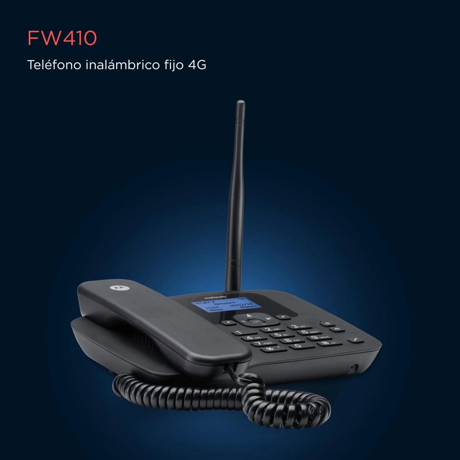 Motorola FW410L Teléfono Fijo Inalámbrico 4G WiFi Hotspot GSM Quad Band Manos Libres