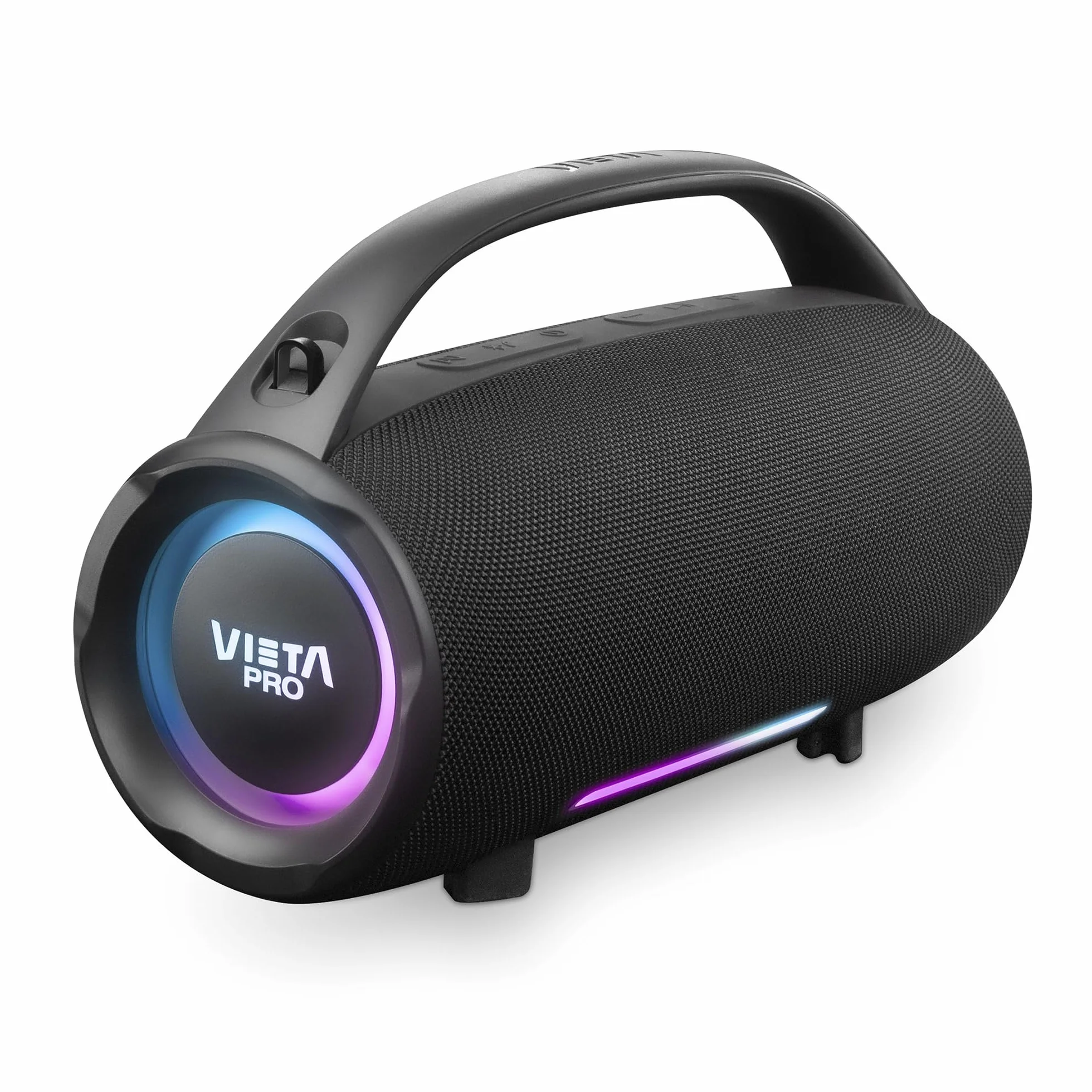 Vieta Pro Mini Thunder 2 Altavoz Bluetooth Potente 100W IPX6 Impermeable, 15h Batería, Luces RGB, Sonido Estéreo TWS