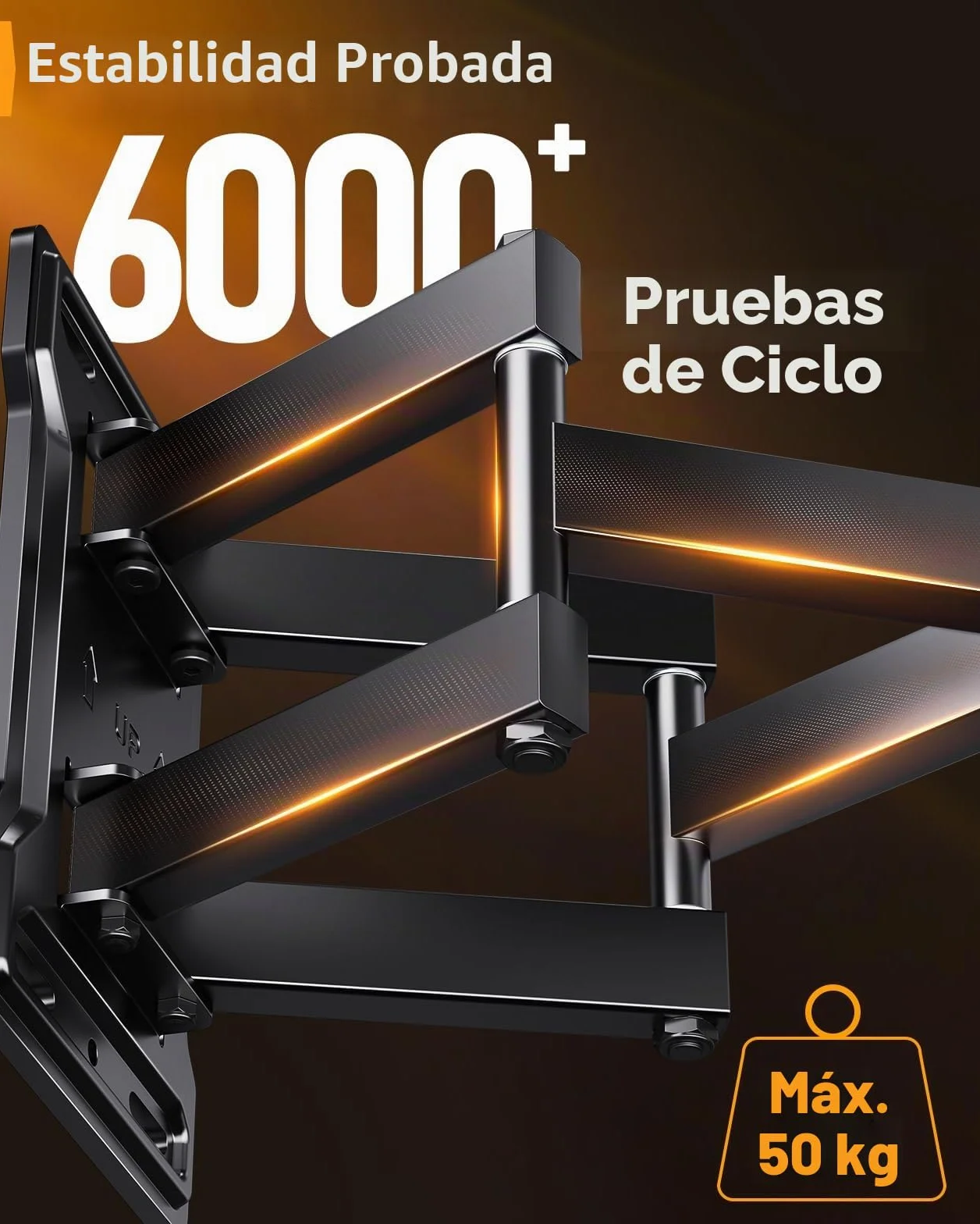 Perlegear Soporte TV Pared Movimiento Completo 23-70 Pulgadas 50 kg MAX VESA 400x400mm PGMF18
