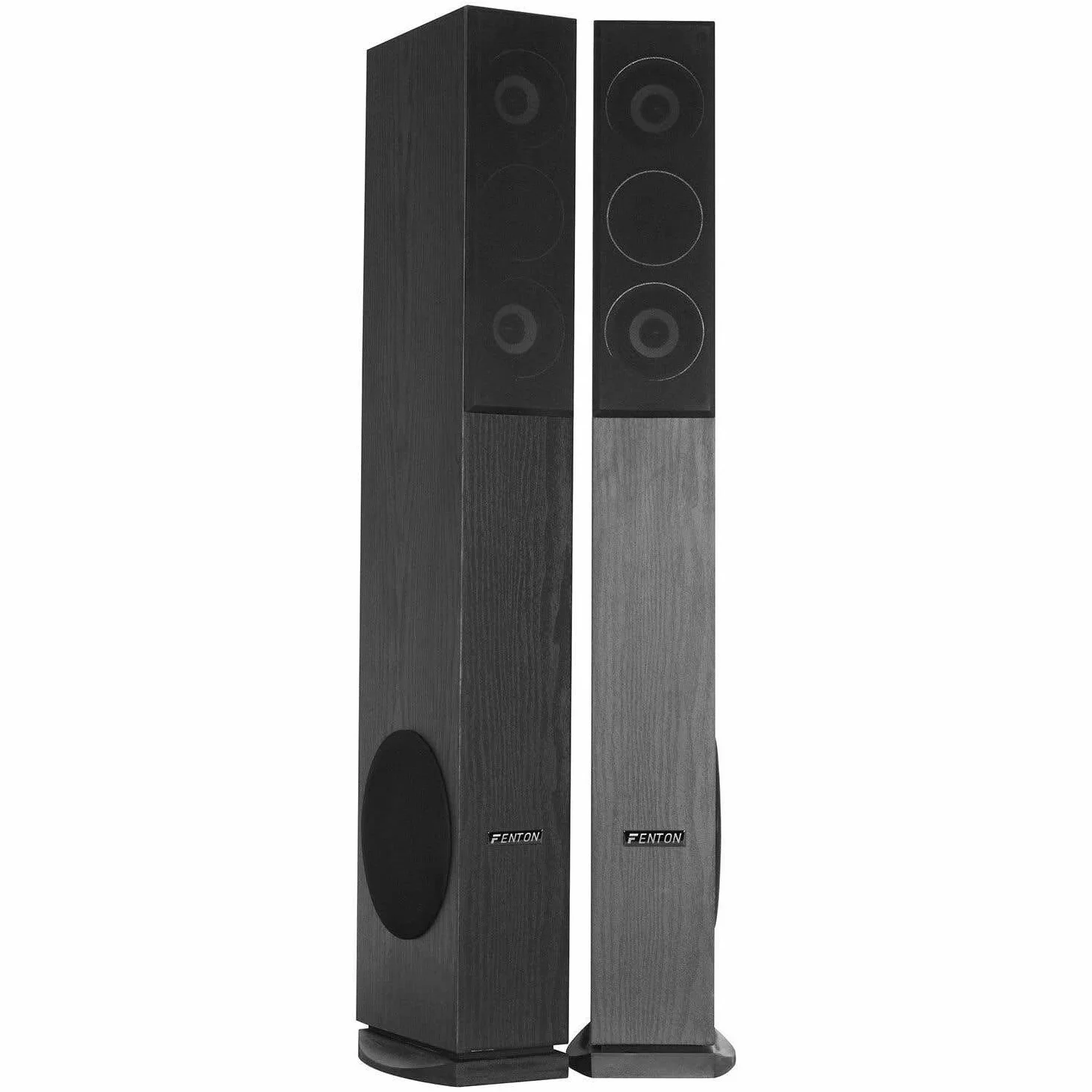 Fenton SHFT52B Altavoces HiFi de Suelo Torre 3 vías 500W 20Hz-20kHz 88dB Acabado Madera Negra